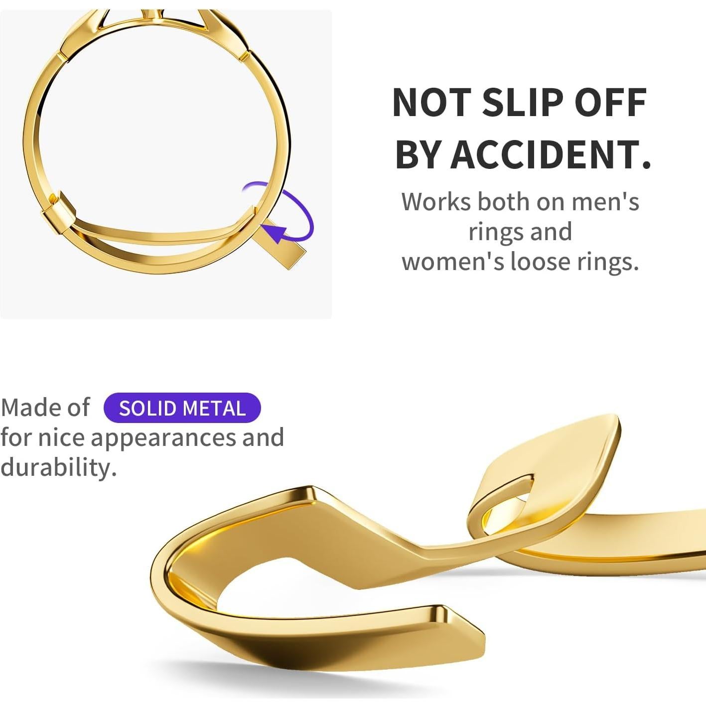 Conjunto de 12 Protectores de Anillo de Metal ELETIUO - 3 Tamaños