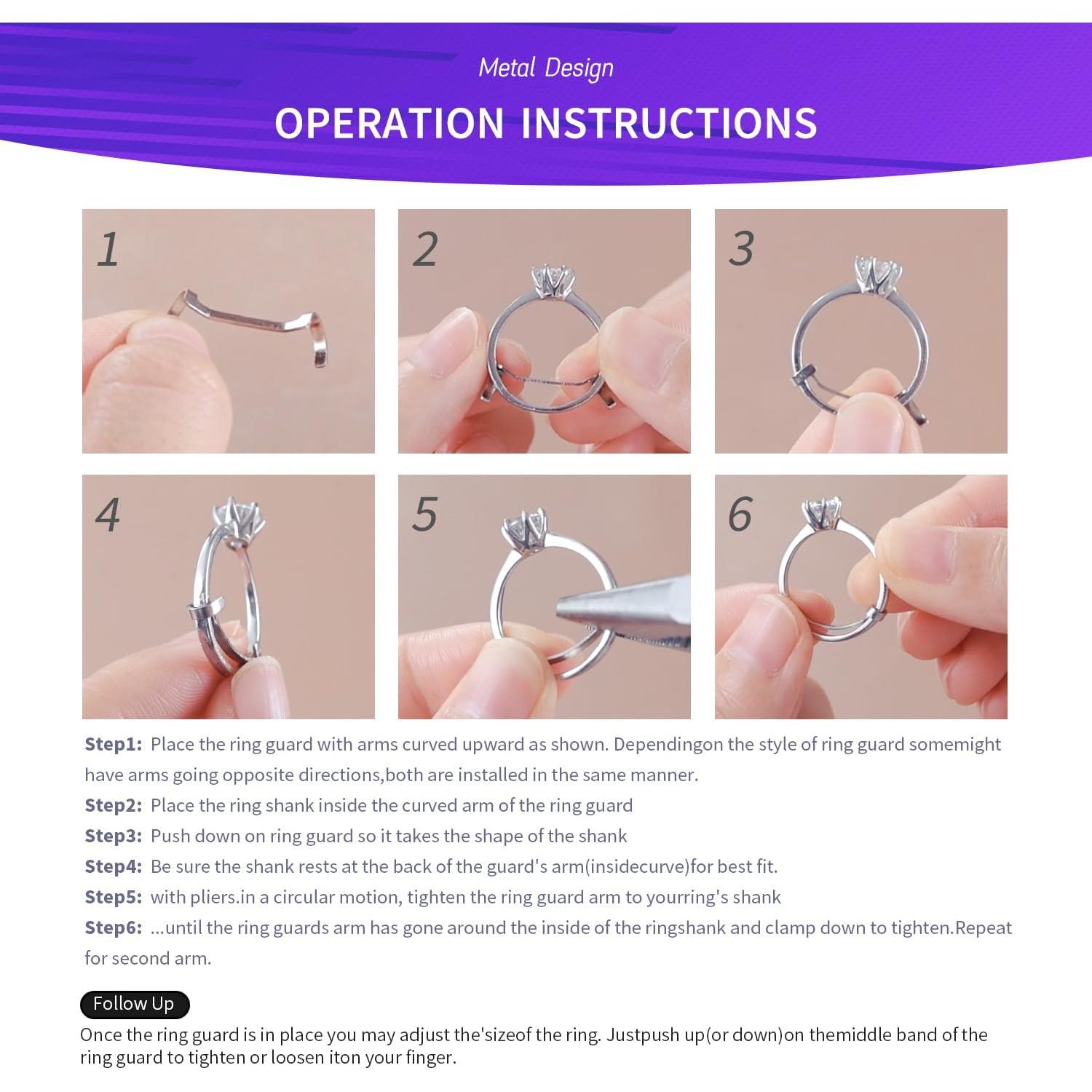 Conjunto de 12 Protectores de Anillo de Metal ELETIUO - 3 Tamaños