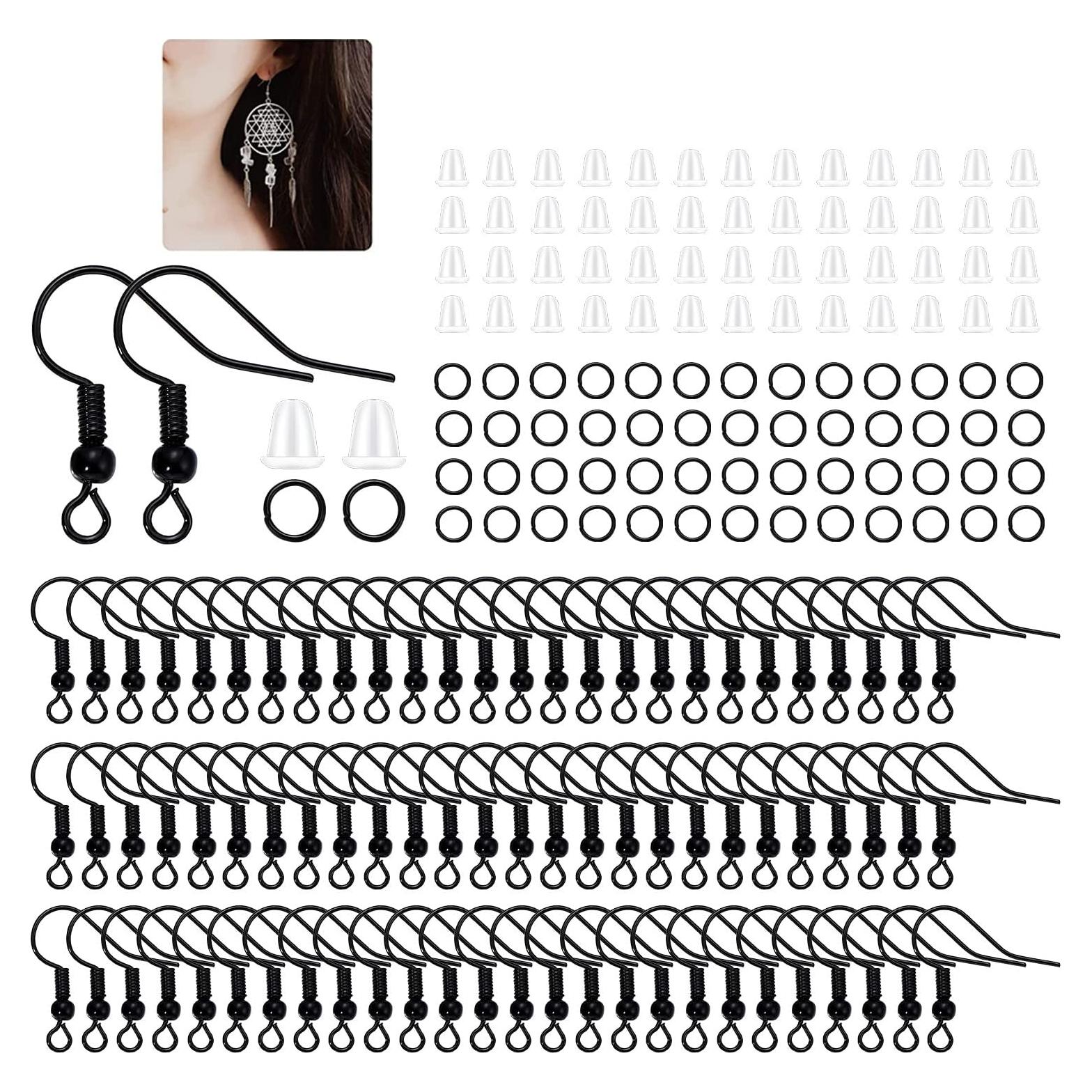 Kit de 600 Ganchos de Aretes Hipoalergénicos St.Kunkka Negro