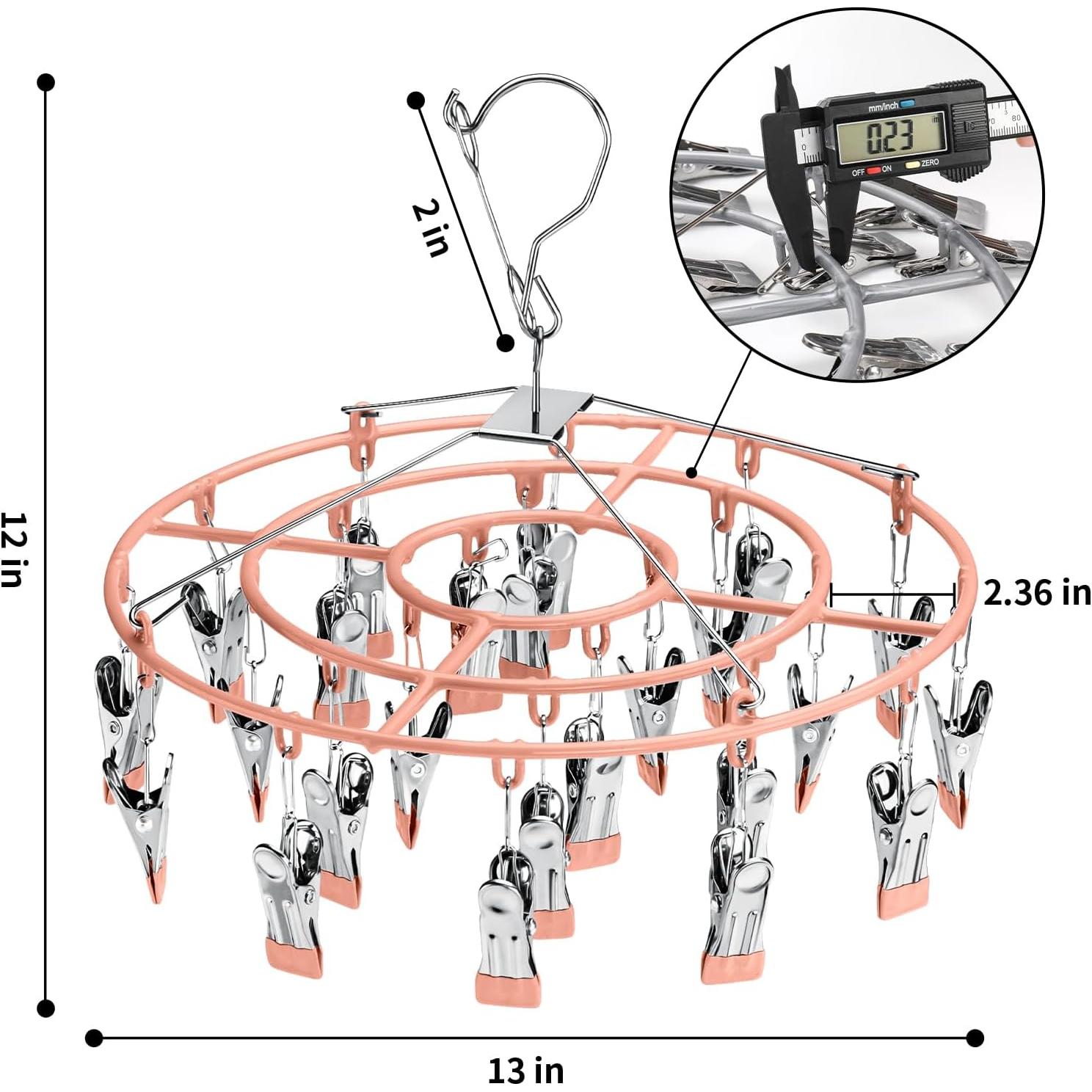 Soporte para Secar Calcetines PHYDELU 24 Clips Acero Inoxidable