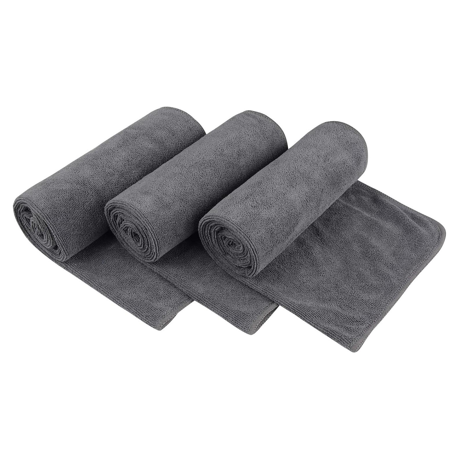 Toallas de Microfibra KinHwa para Gimnasio - Paquete de 3 Gris
