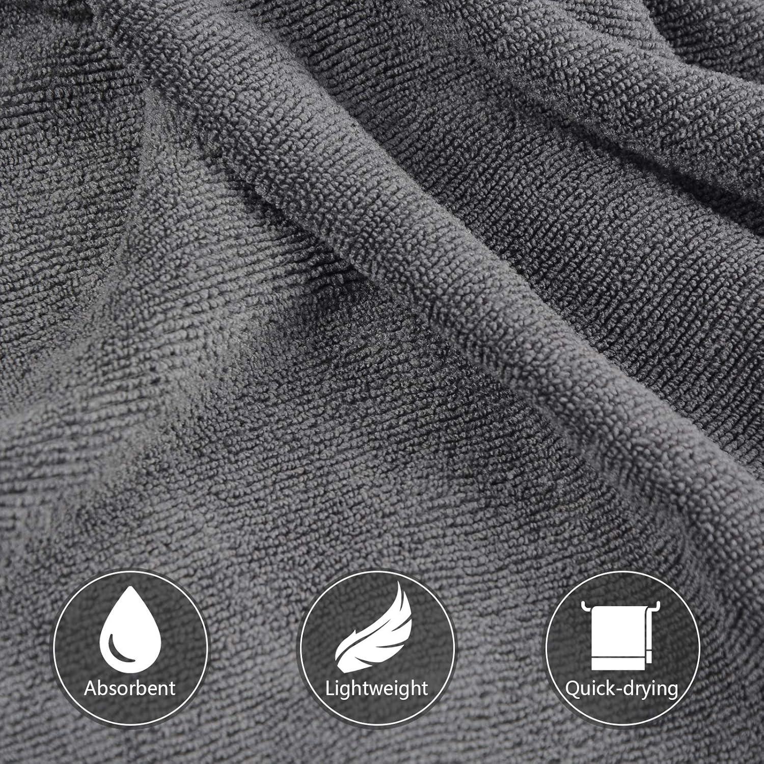 Toallas de Microfibra KinHwa para Gimnasio - Paquete de 3 Gris