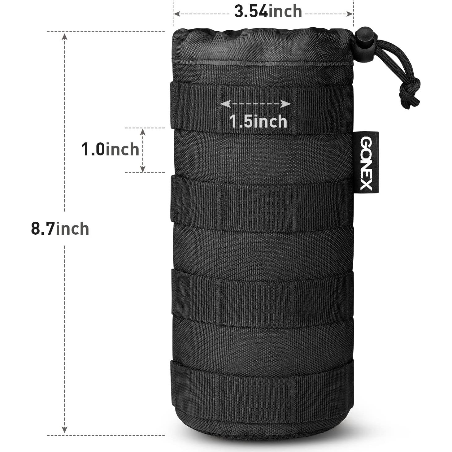 Funda Táctica MOLLE para Botella de Agua Gonex Negra