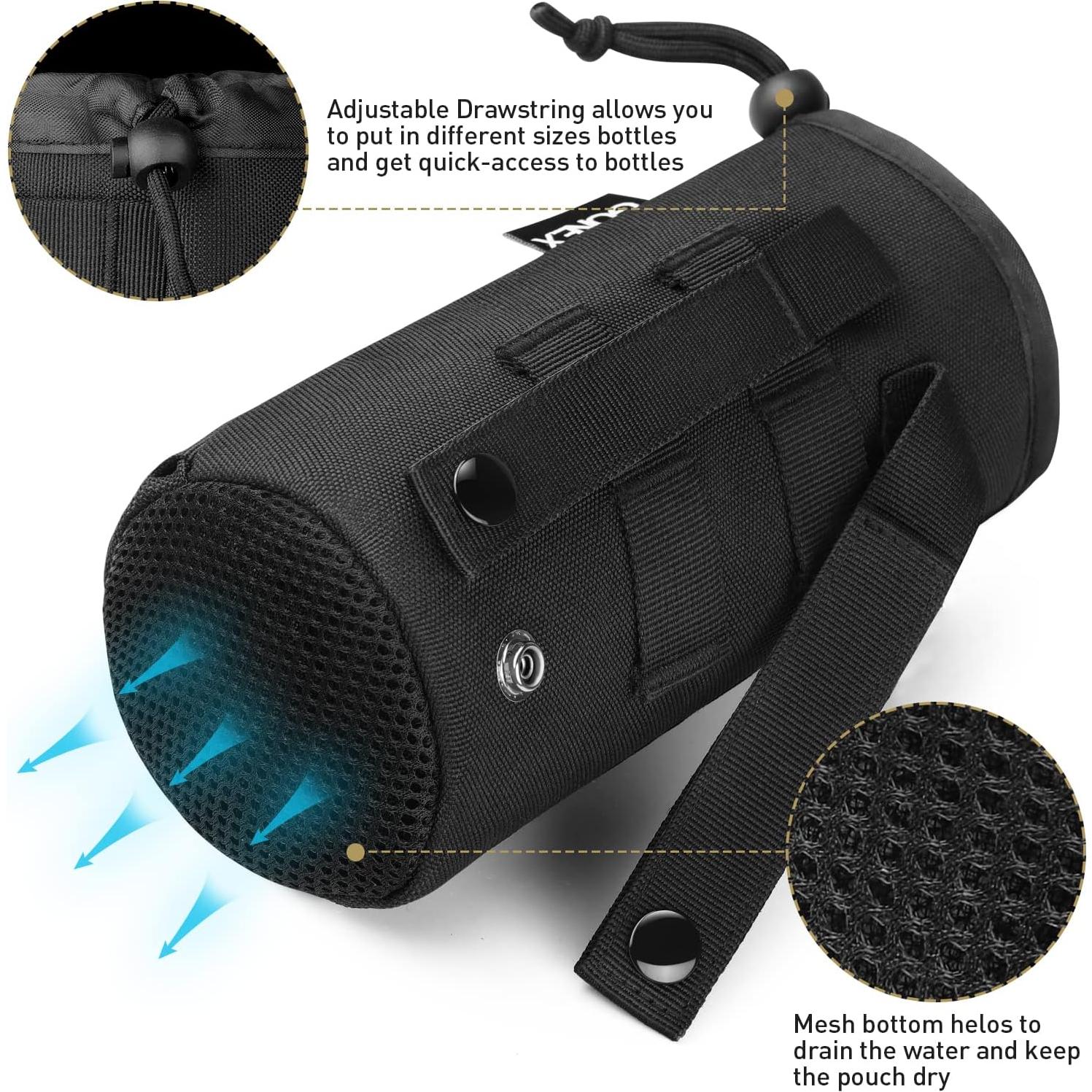 Funda Táctica MOLLE para Botella de Agua Gonex Negra