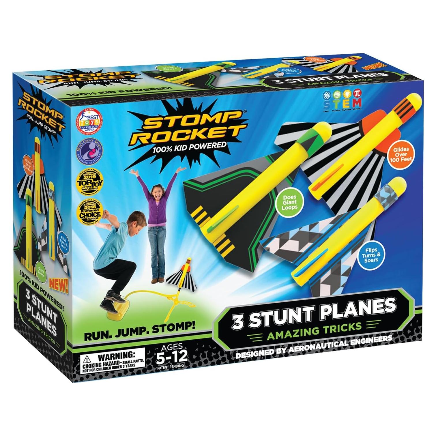 Lanzador de Aviones Stomp Rocket con 3 Aviones de Espuma