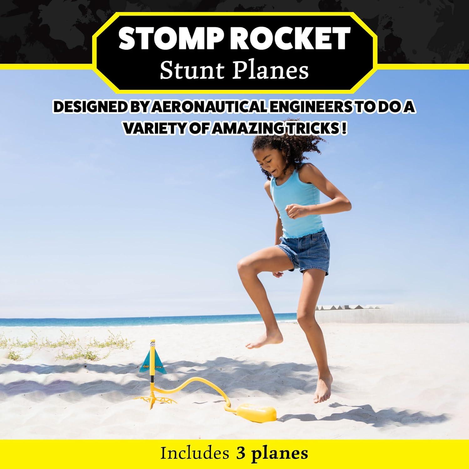 Lanzador de Aviones Stomp Rocket con 3 Aviones de Espuma