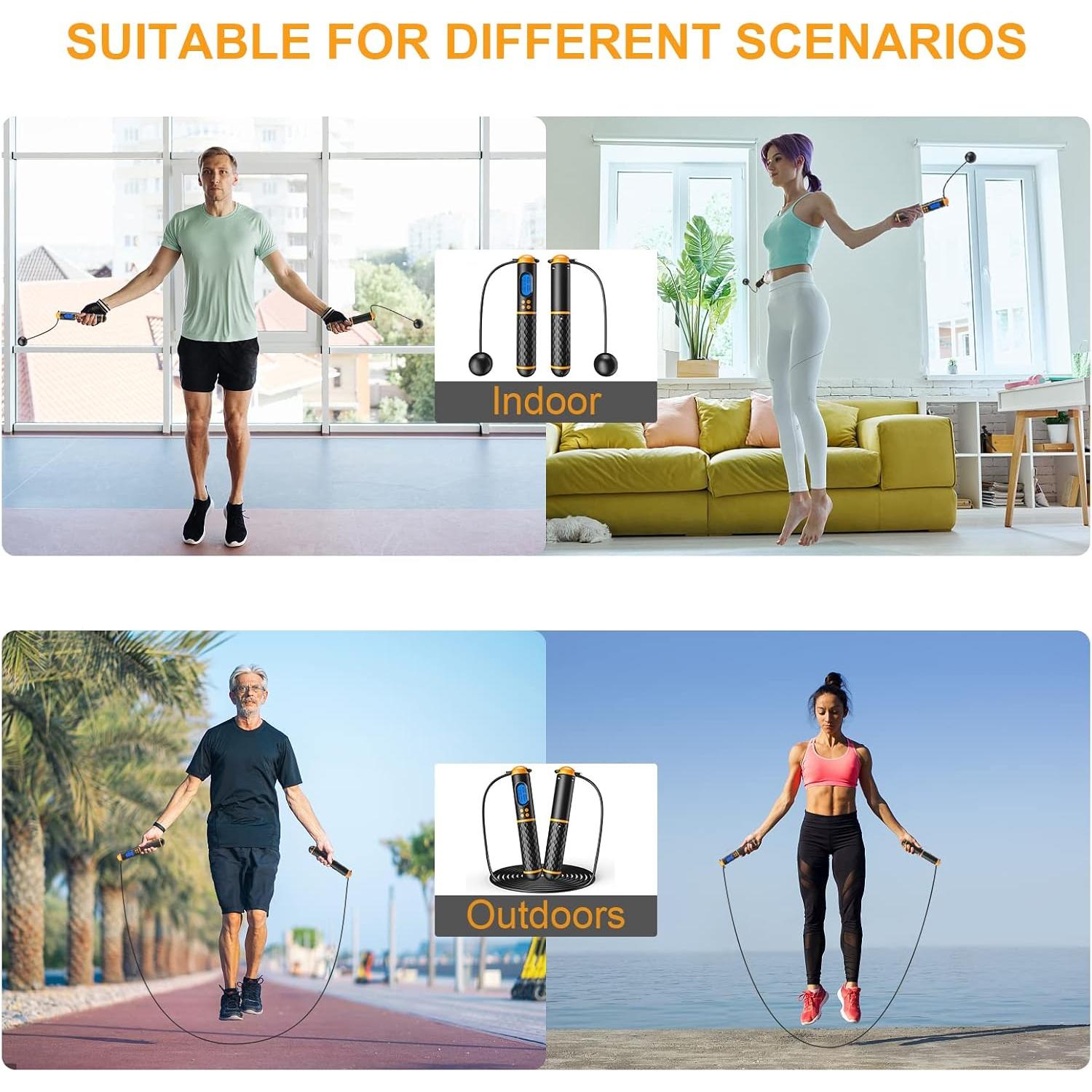 Cuerda de Salto Inteligente YEGASS con Pantalla LED y Peso