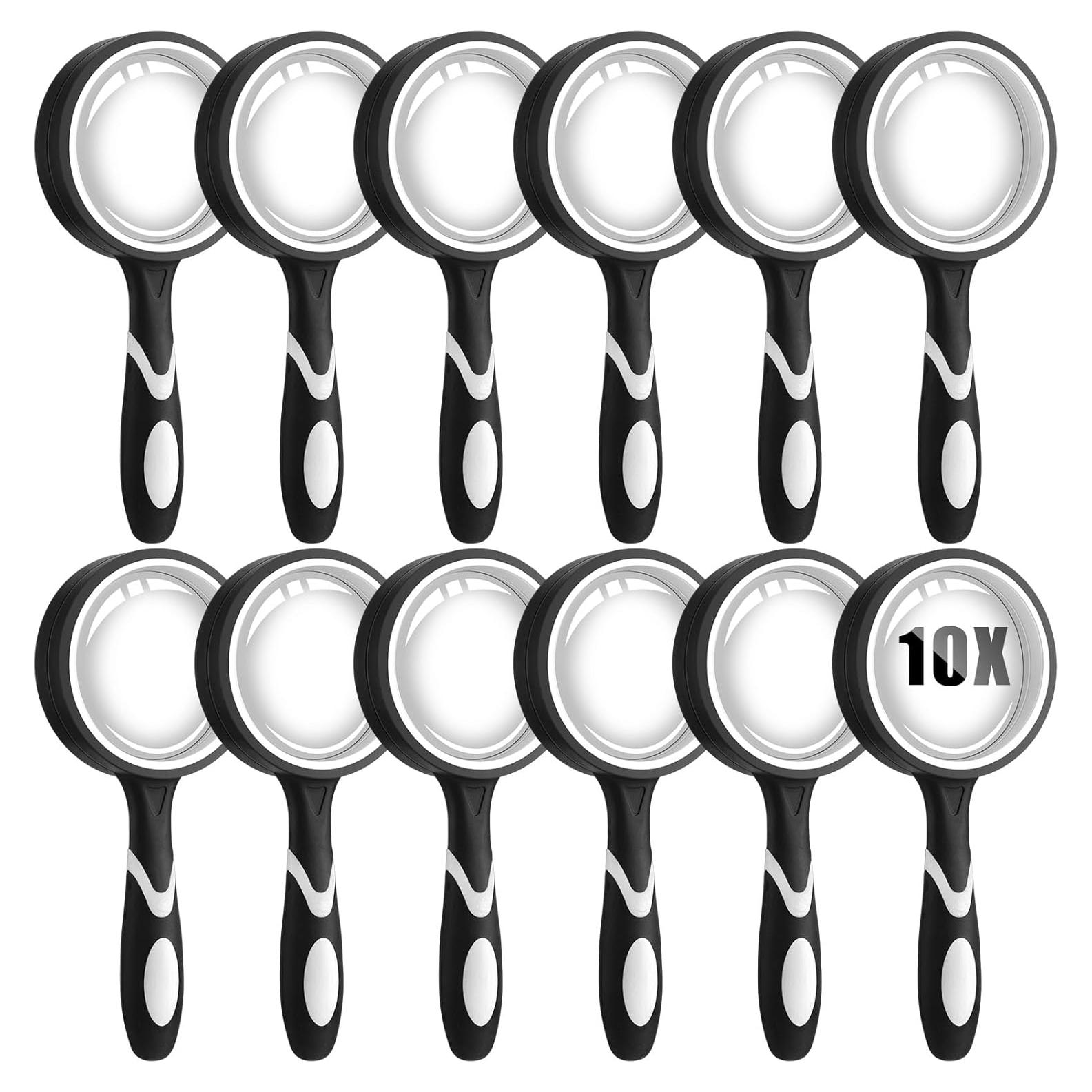 Lupas de Mano Xuhal 10x - 12 Pcs con Mango Antideslizante