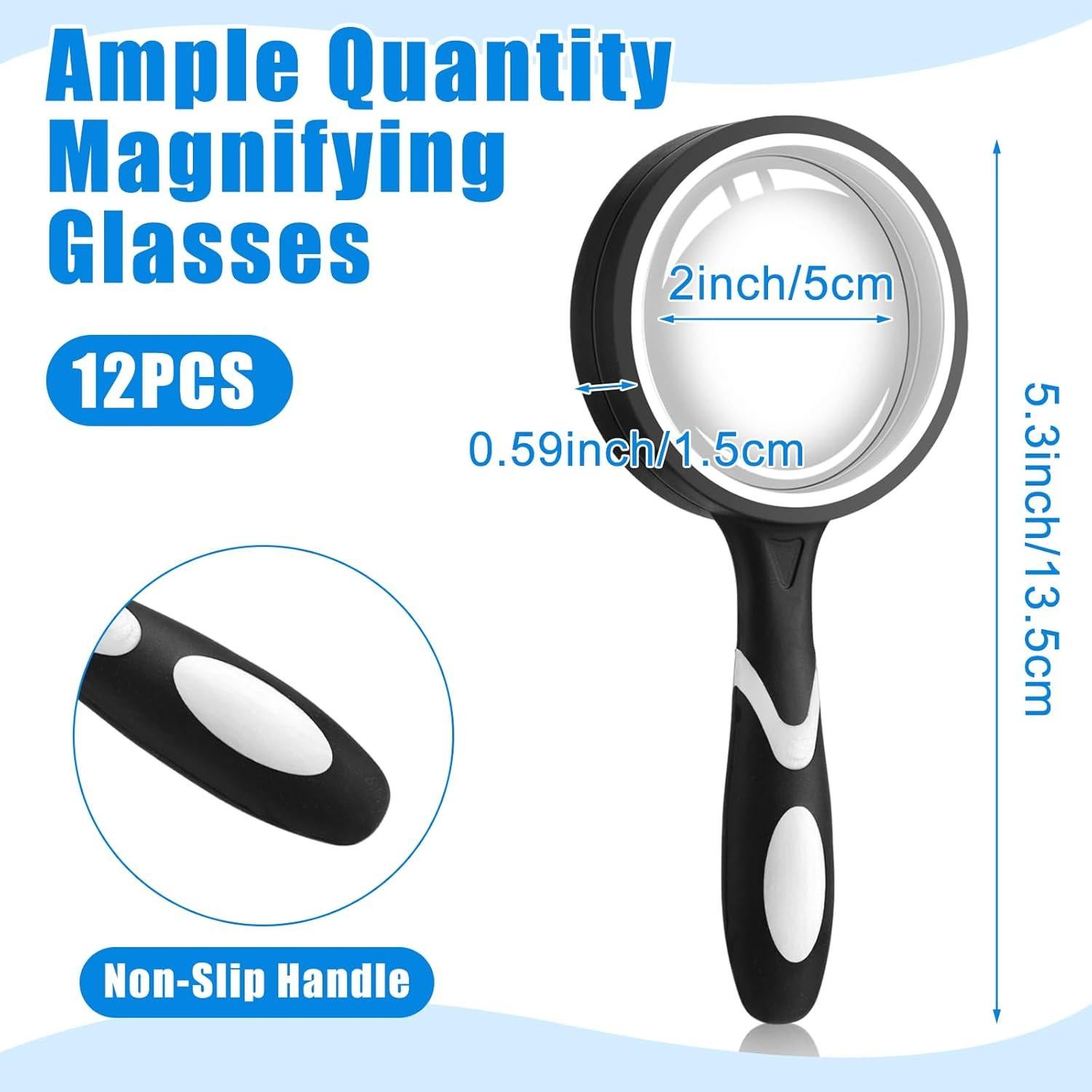 Lupas de Mano Xuhal 10x - 12 Pcs con Mango Antideslizante