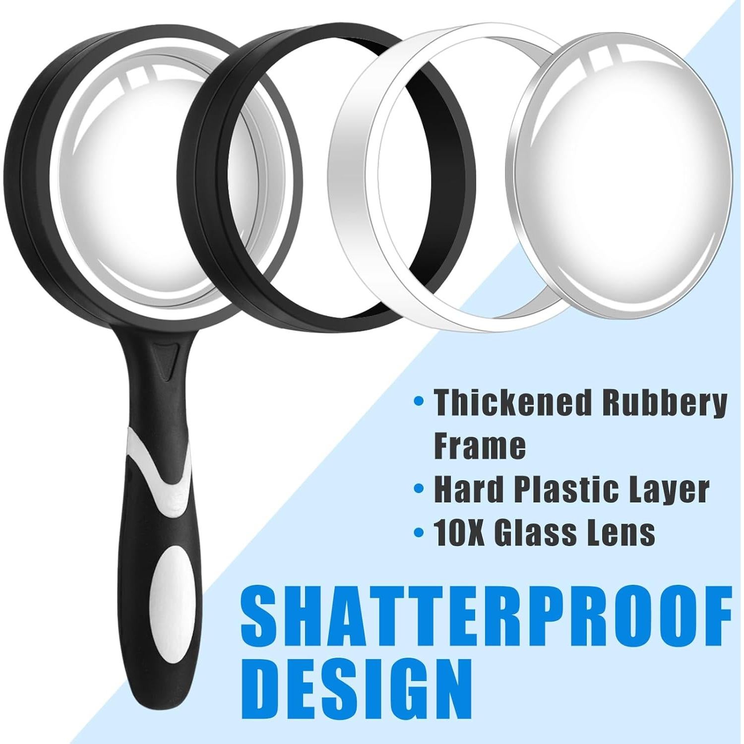 Lupas de Mano Xuhal 10x - 12 Pcs con Mango Antideslizante