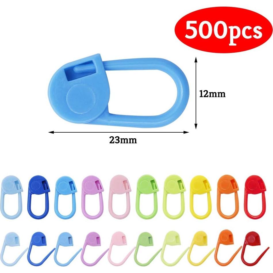 500 Marcadores de Puntos de Tejido Mayboos Plástico Coloridos