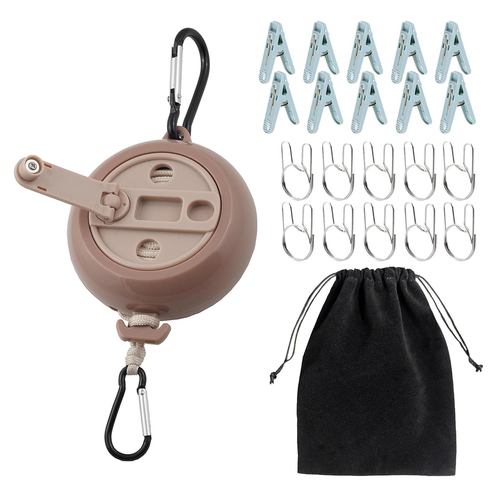 Cuerda de Ropa Portátil WaWacomp 9.75m con Clips y Bolsa