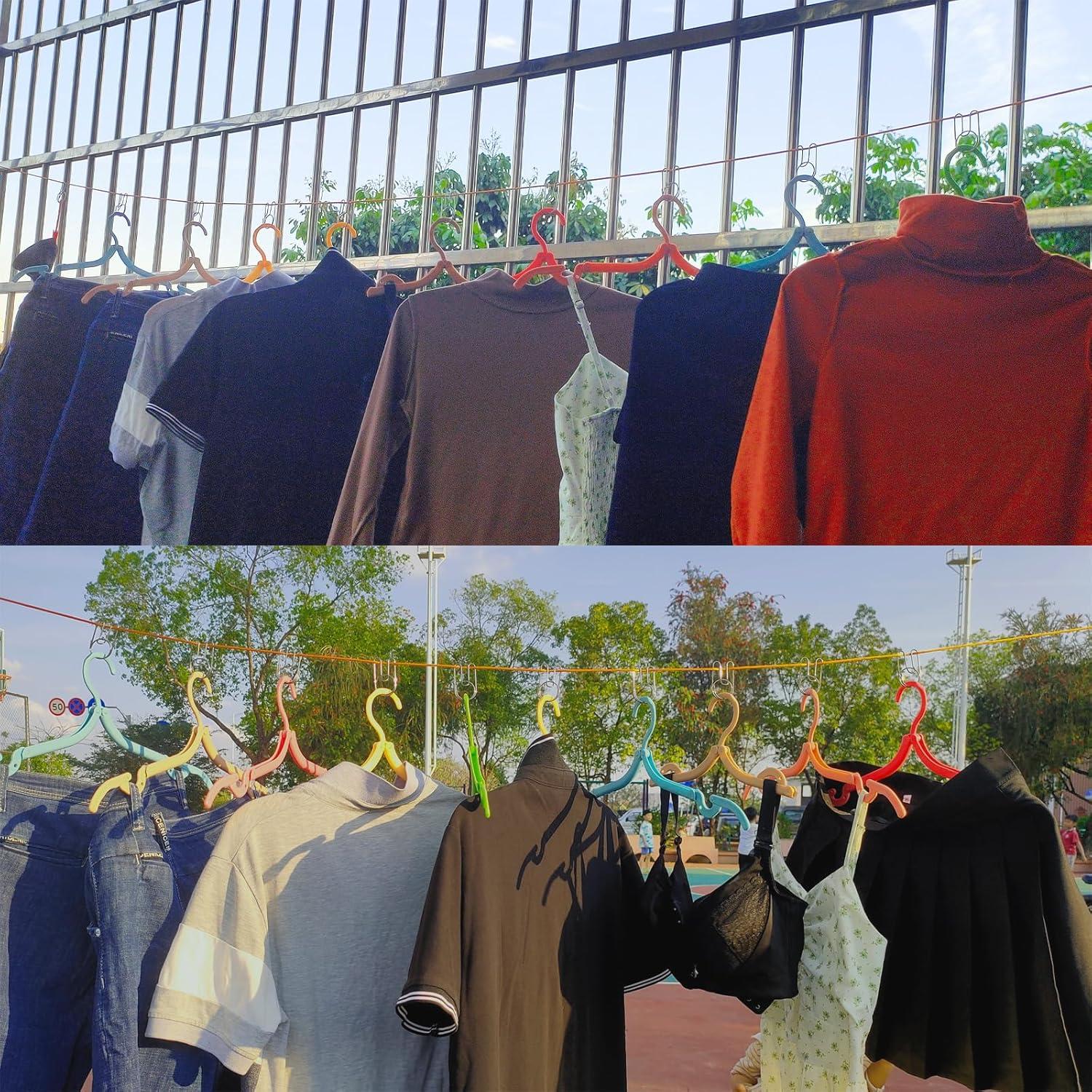 Cuerda de Ropa Portátil WaWacomp 9.75m con Clips y Bolsa