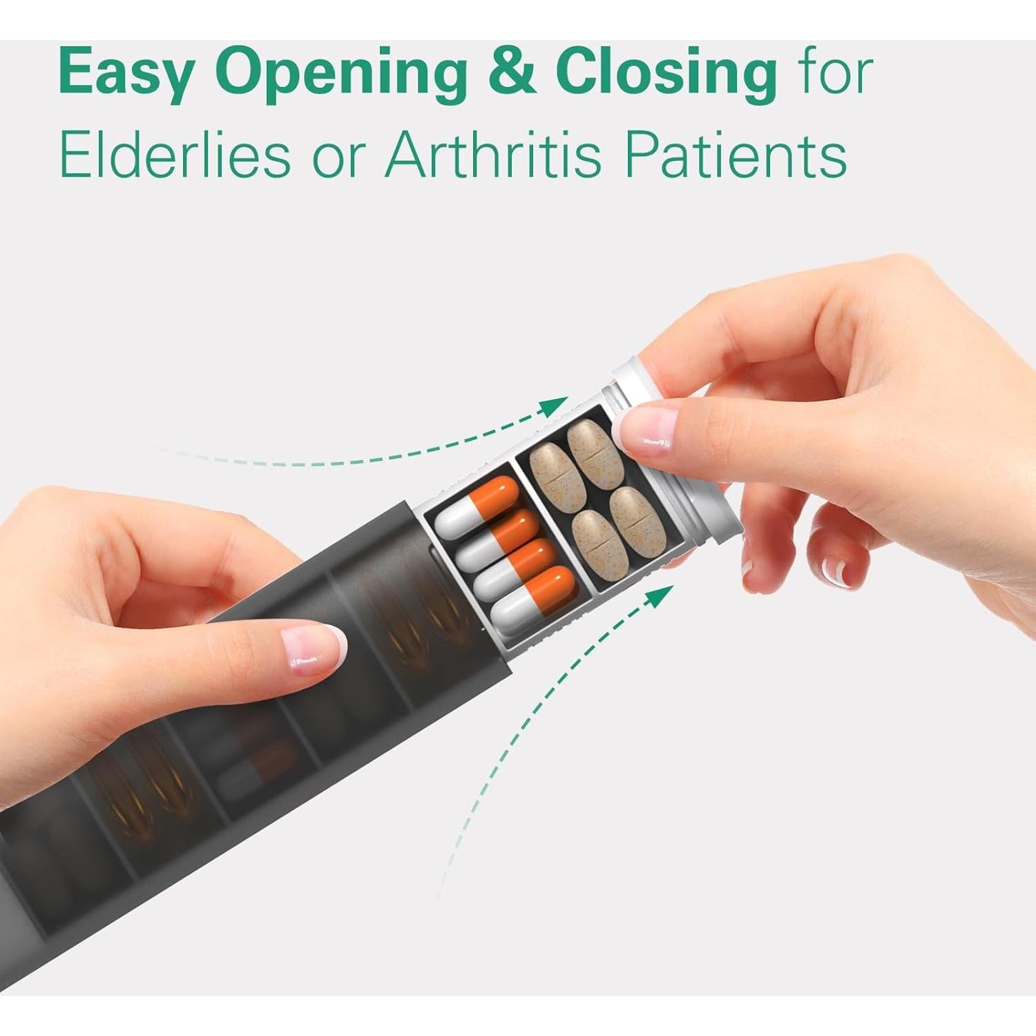 Organizador Semanal de Pastillas VVM Azul, 7 Días, Ergonomía