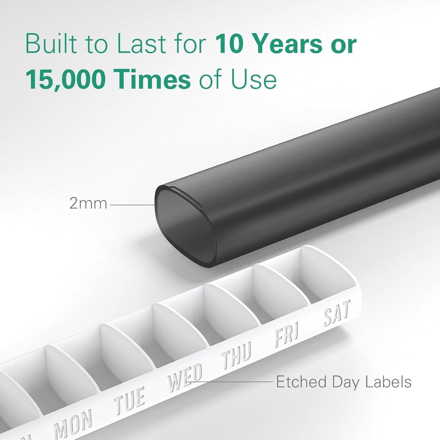 Organizador Semanal de Pastillas VVM Azul, 7 Días, Ergonomía