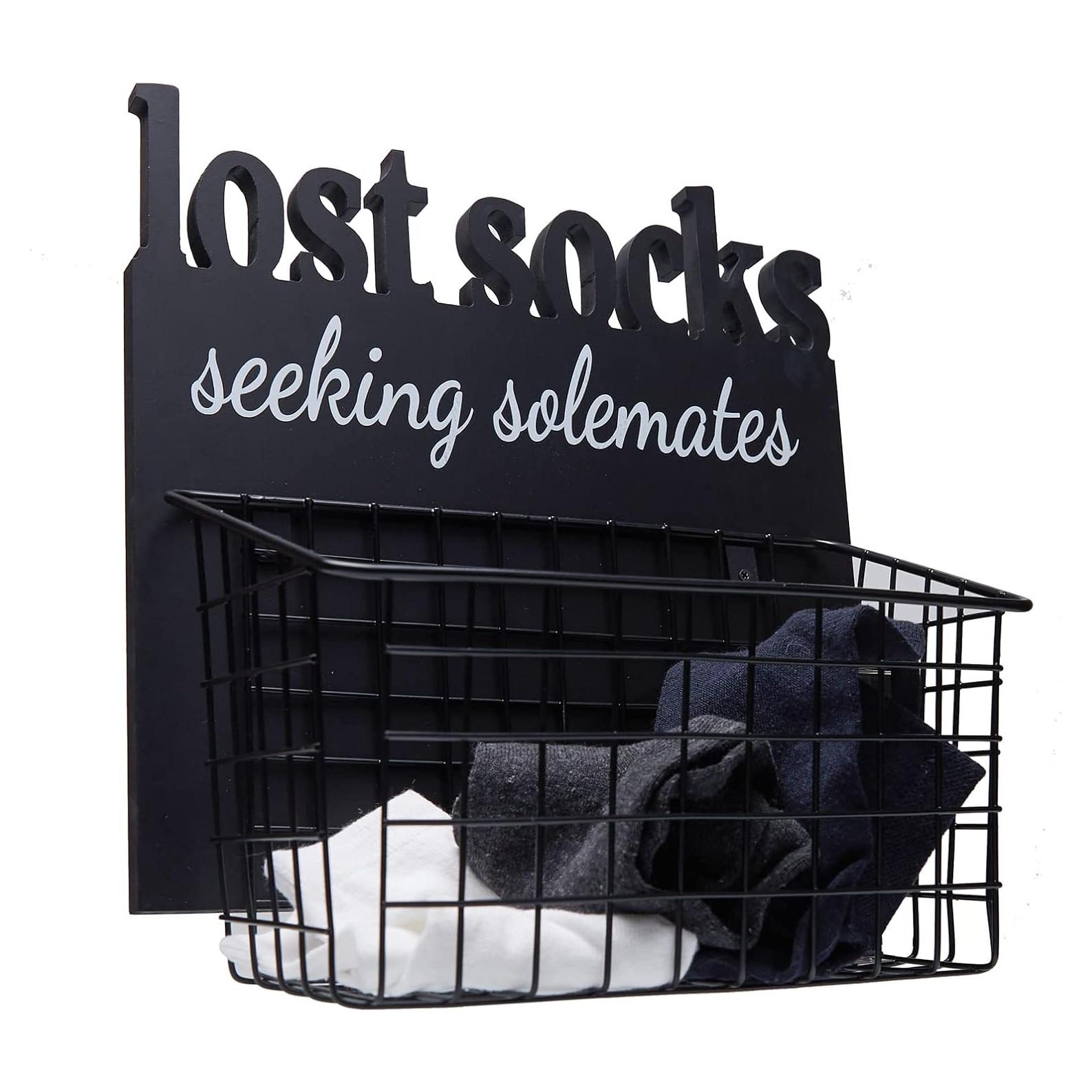 Cartel Decorativo para Lavandería EVA murmure con Canasta Negra