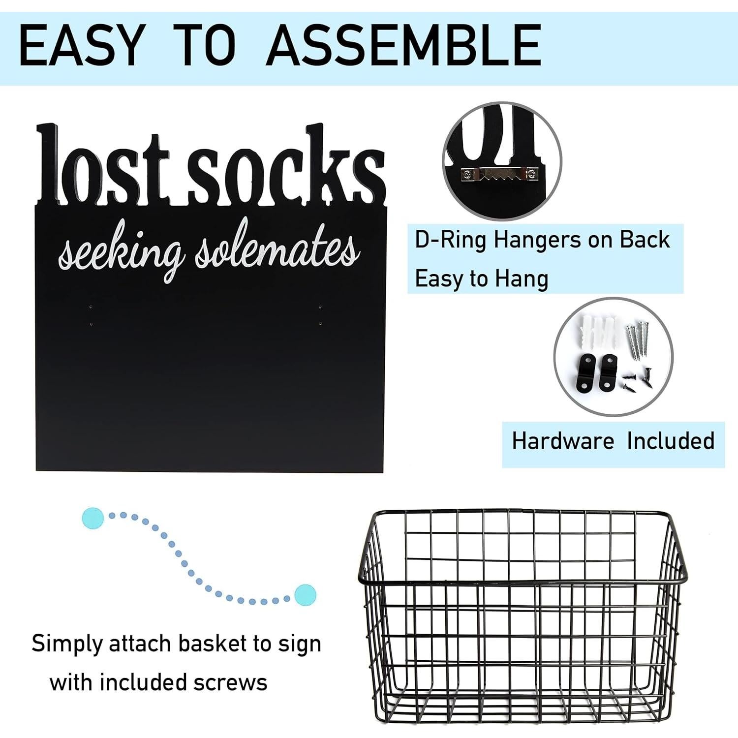 Cartel Decorativo para Lavandería EVA murmure con Canasta Negra