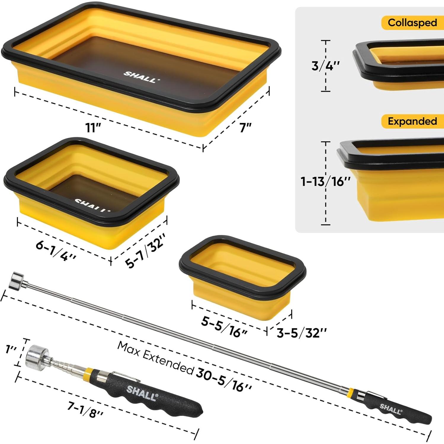 Juego de Bandejas Magnéticas Plegables SHALL 3 Piezas 28x18cm