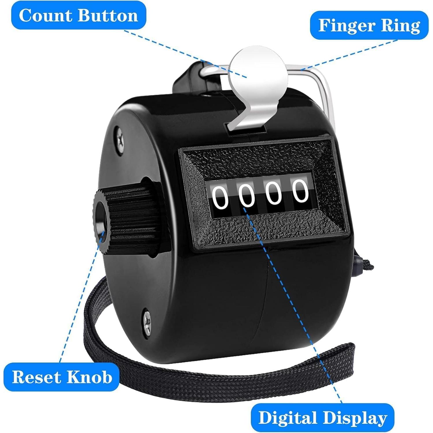 Contador Manual FEBSNOW Clicker 4 Dígitos Negro para Eventos