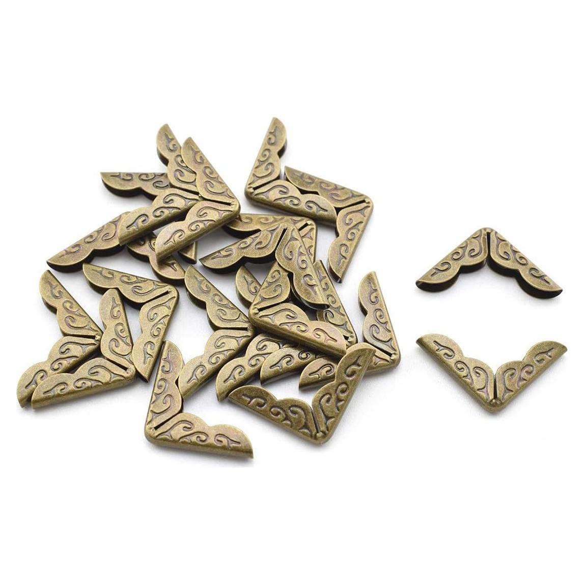 SDTC Tech 20-Pack Metal Book Corner Protector 2mm Inner Height Book Corner Edge Cover for Scrapbook Photo Album Menu Folder