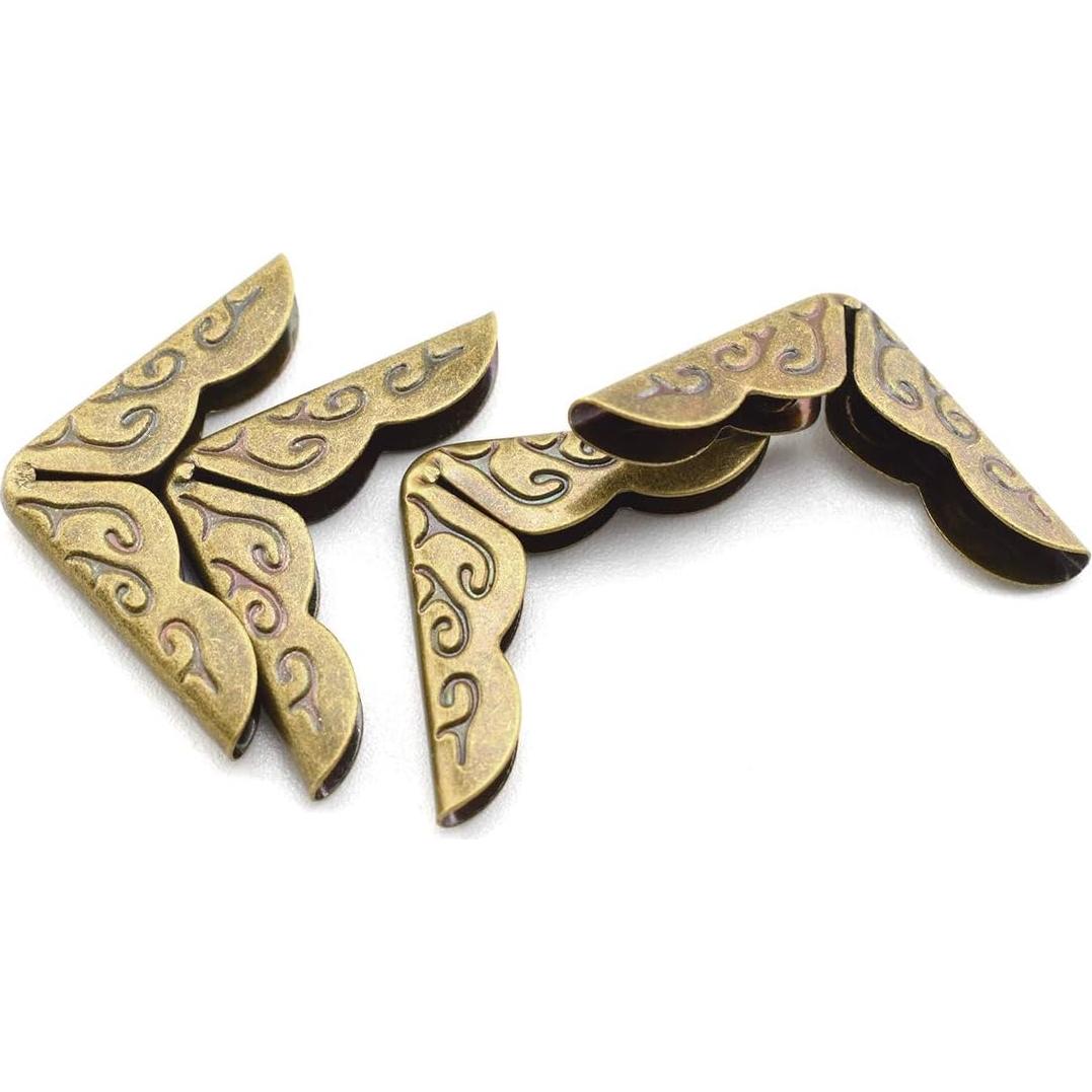 SDTC Tech 20-Pack Metal Book Corner Protector 2mm Inner Height Book Corner Edge Cover for Scrapbook Photo Album Menu Folder