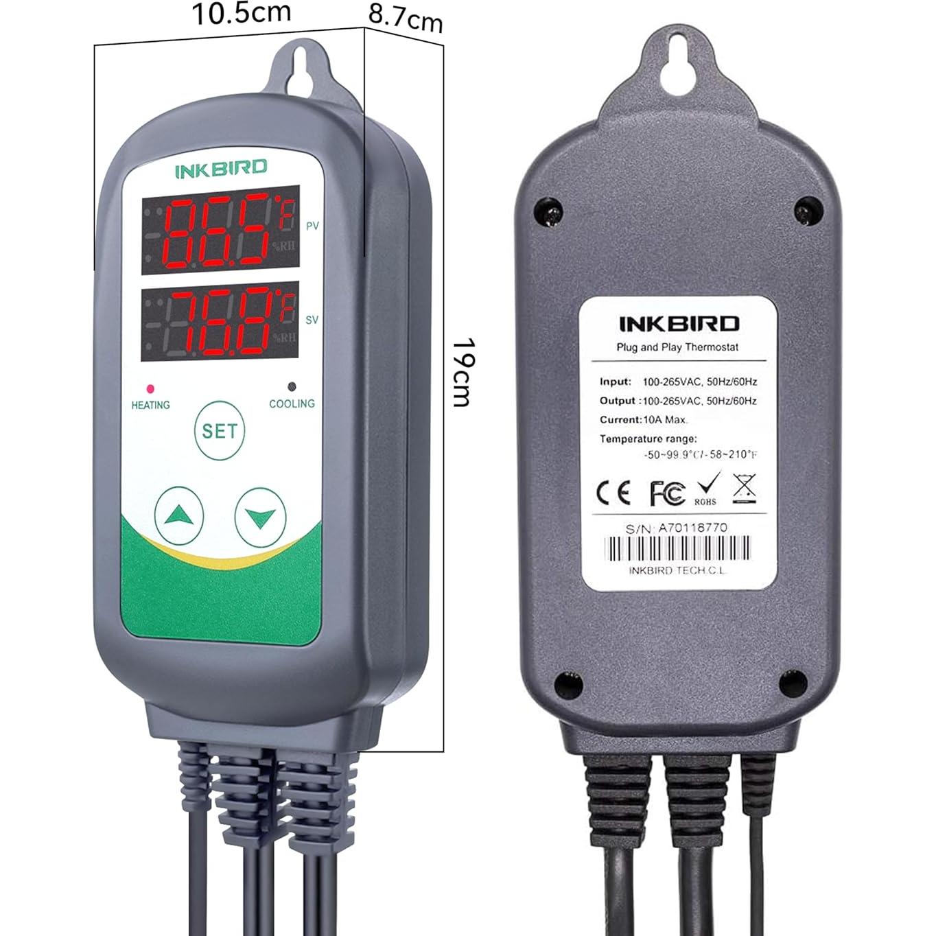 Termostato Digital Inkbird ITC-308 Control de Temperatura 10A