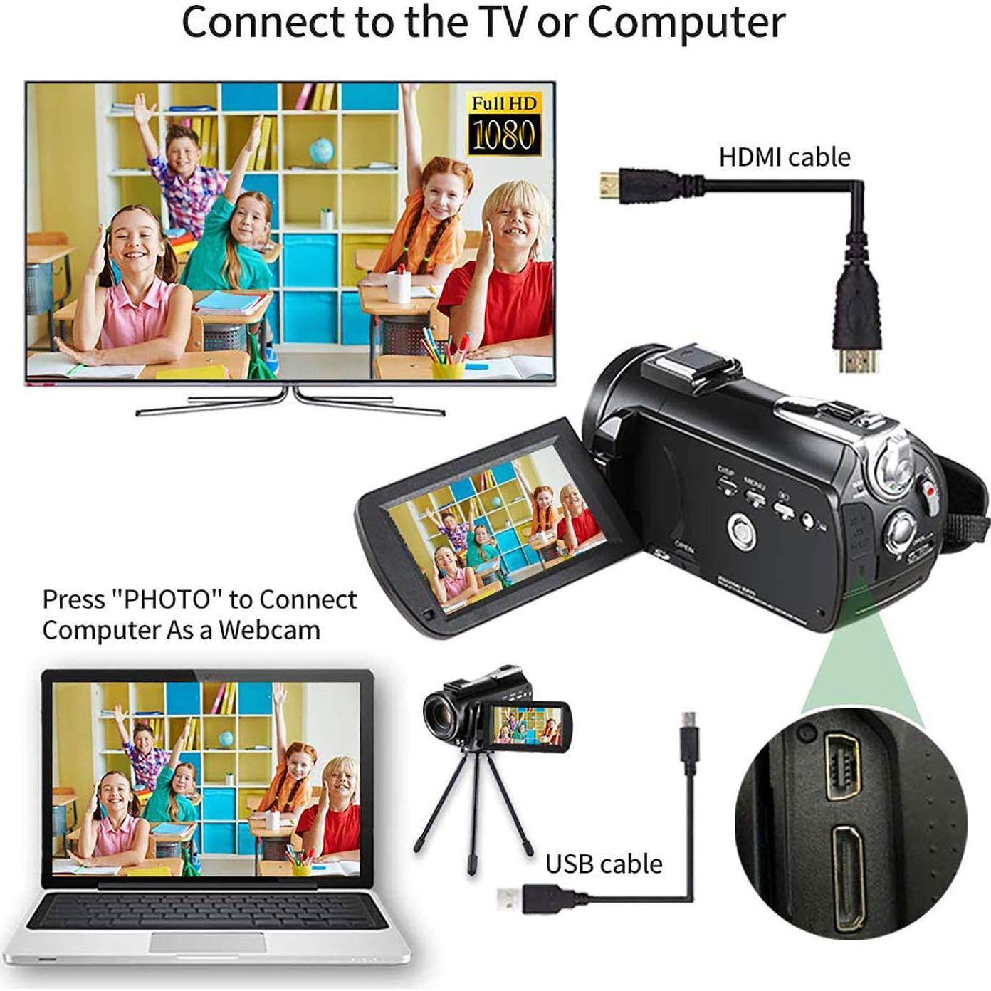 Cámara de video 4K ORDRO HDR-AC3+IR con visión nocturna