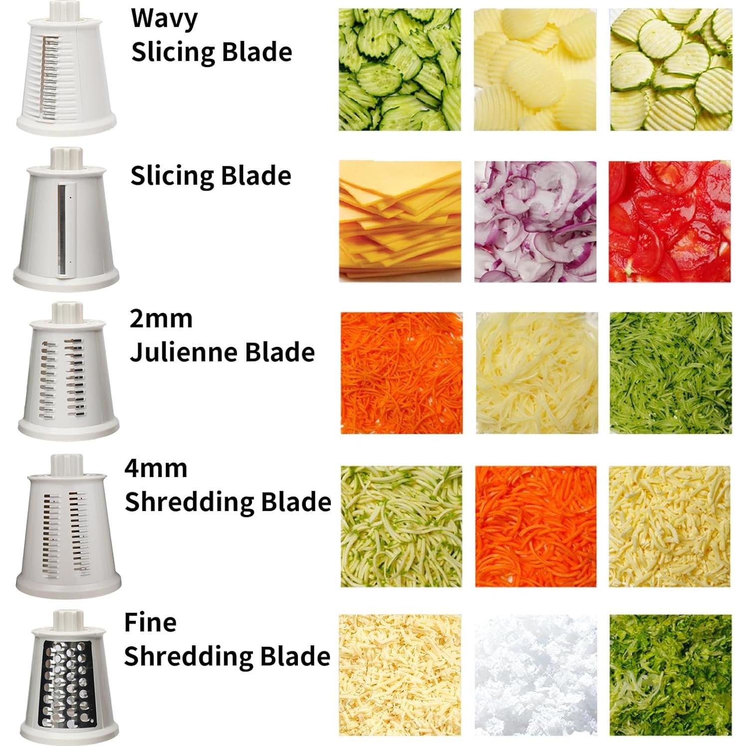 Rallador Rotatorio 5 en 1 ChinKc - Acero Inoxidable, Blanco