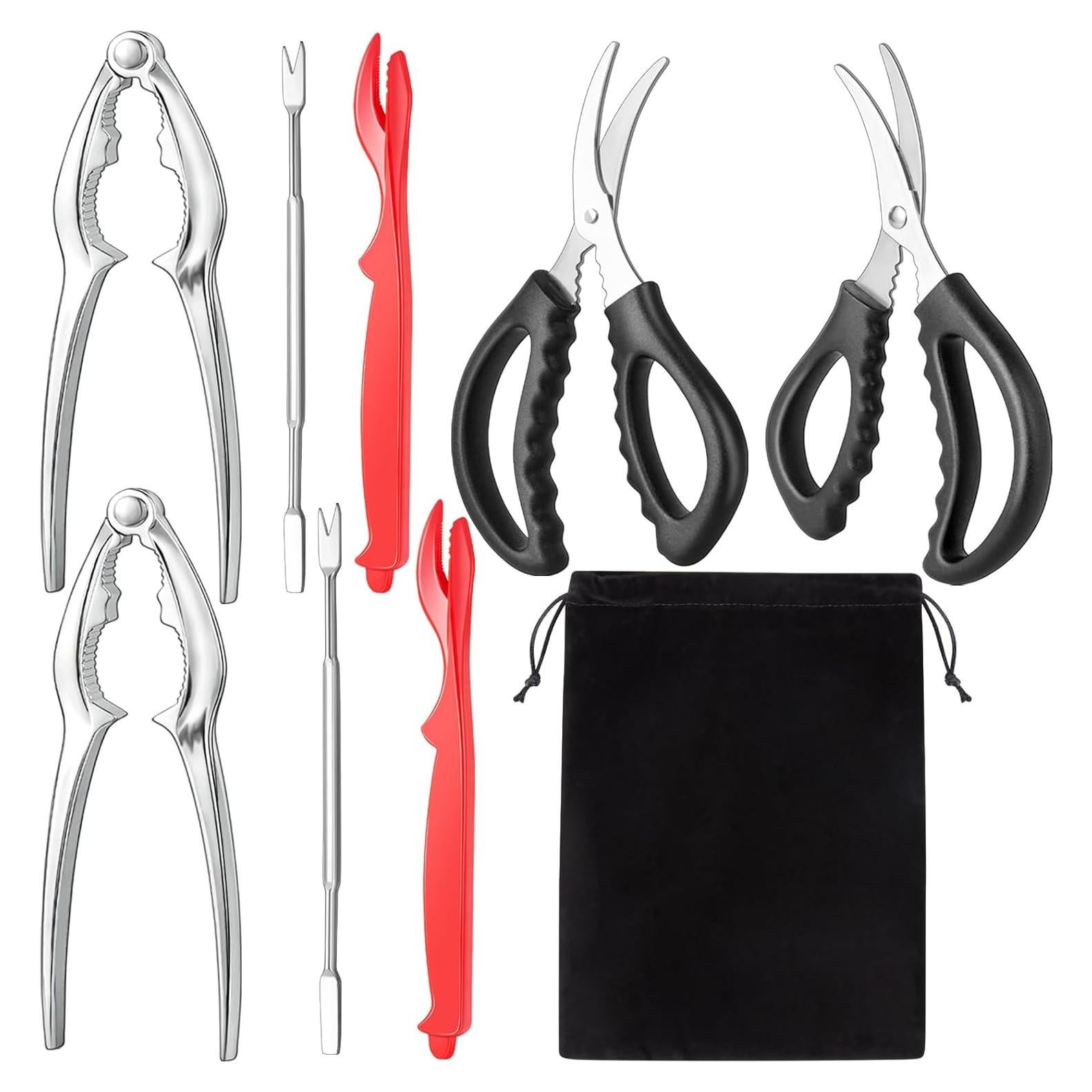 Juego de Herramientas para Mariscos 9 Piezas Acero Inoxidable