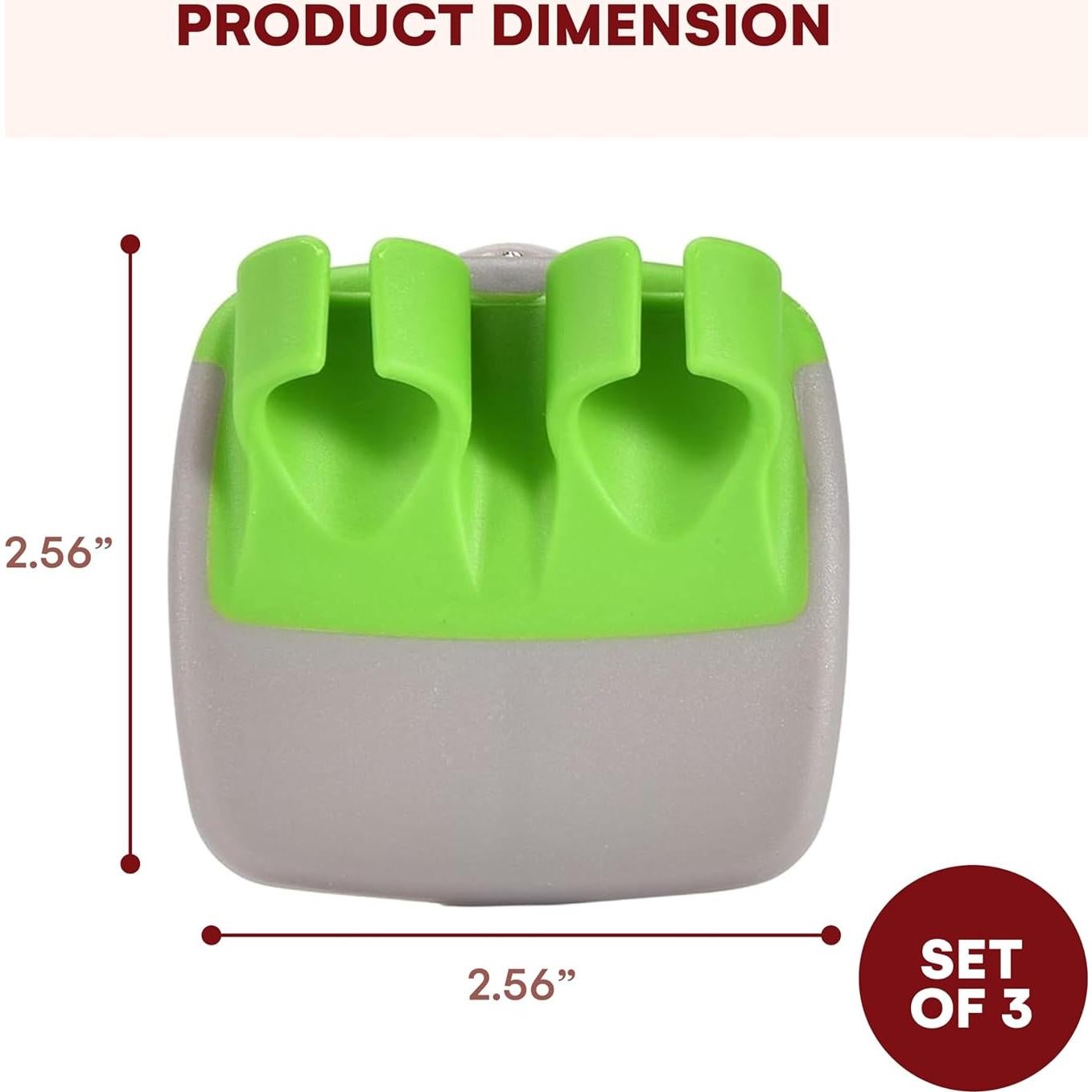 Kitchtic Fruit and Vegetable Peeler - Set of 3 Finger Palm Peelers for Kitchen - Silicone Veggie Peeler with Comfortable Rubber Finger Grip - Easy Peeling for Potatoes, Carrots, and More - Green