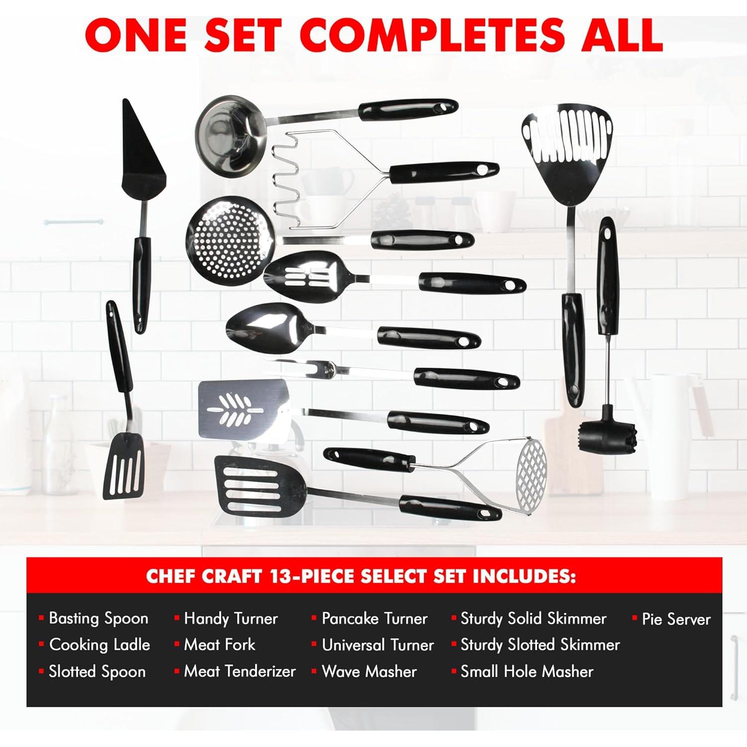 Juego de Utensilios de Cocina 13 Piezas Chef Craft Acero Inoxidable