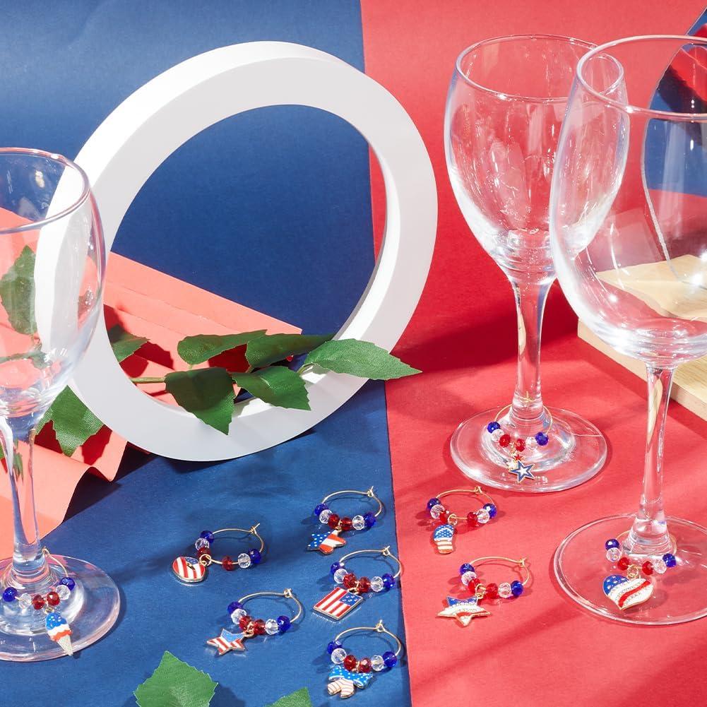 Identificadores de Copas de Vino SUNNYCLUE 10 Pcs con Caja