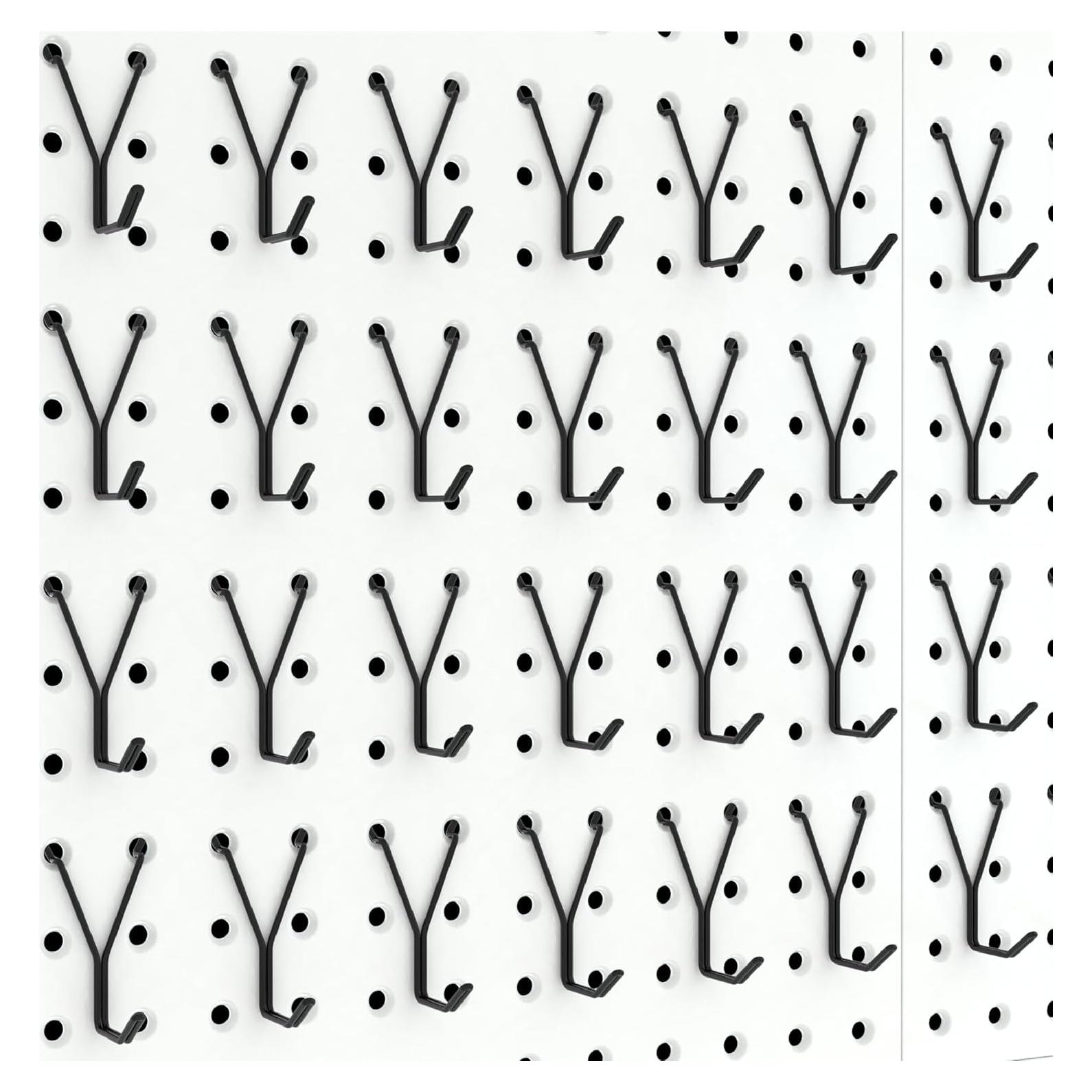 Ganchos en L HUHOLE para Tablero de Clavos 40 Piezas Negros