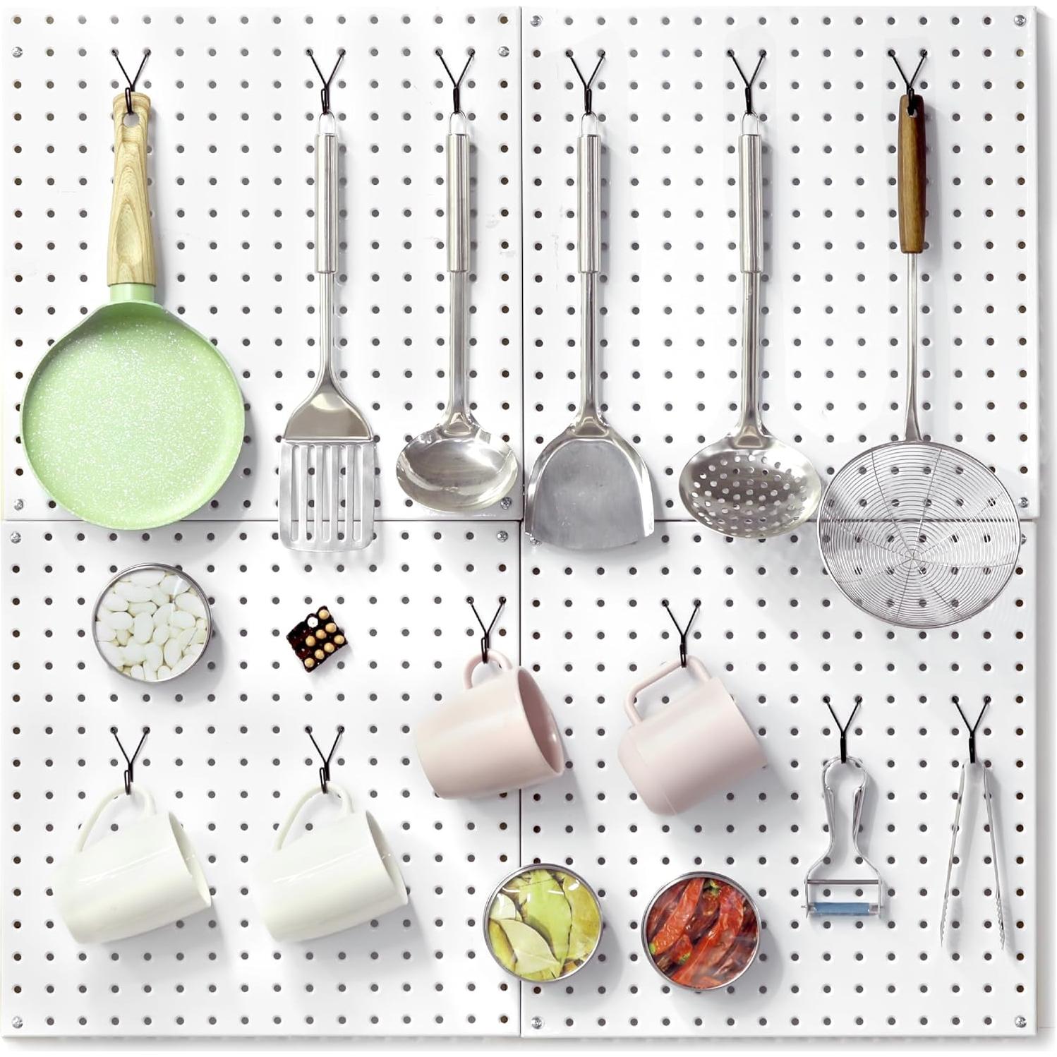 Ganchos en L HUHOLE para Tablero de Clavos 40 Piezas Negros