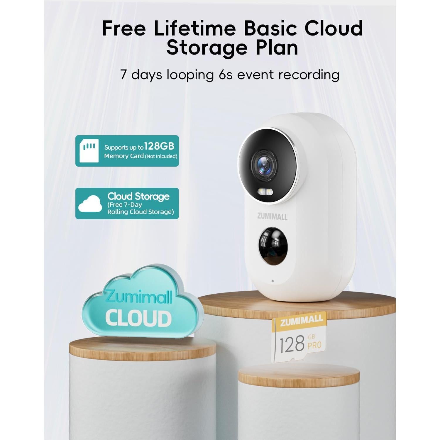 Cámara de Seguridad Inalámbrica ZUMIMALL 2K Exterior IP66