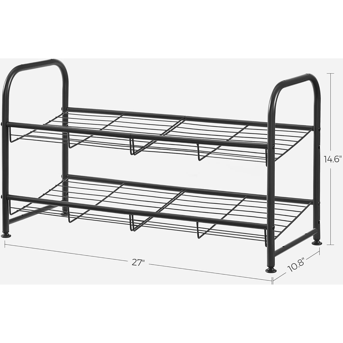 Estante para Zapatos SONGMICS 2 Niveles Ajustable Negro