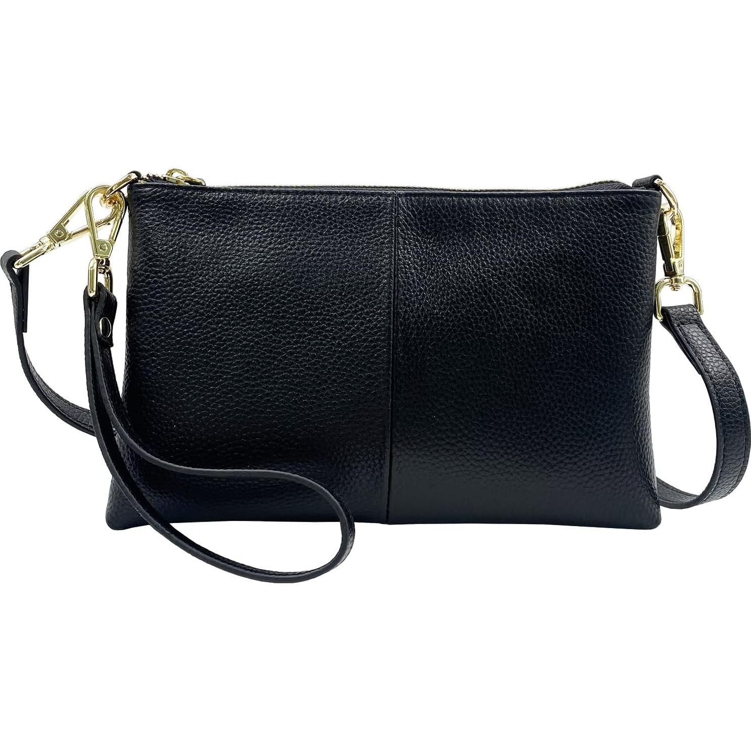 Cartera de muñeca de cuero Beurlike para mujeres - Negro