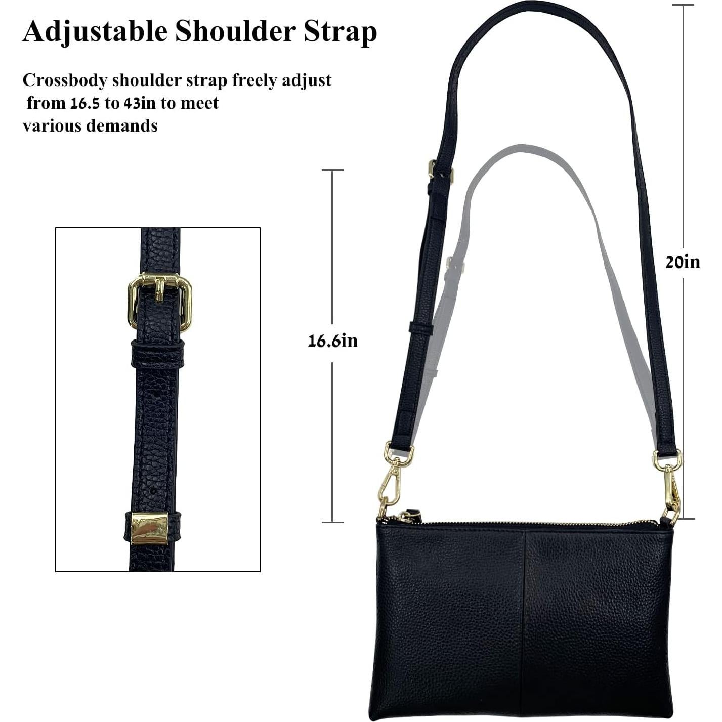 Cartera de muñeca de cuero Beurlike para mujeres - Negro