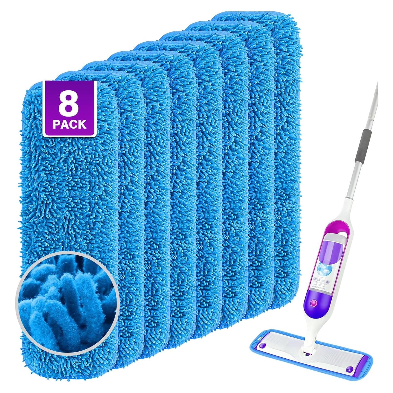 Paquete de 8 Paños de Mopa Reutilizables Unimade Azul 33-38 cm