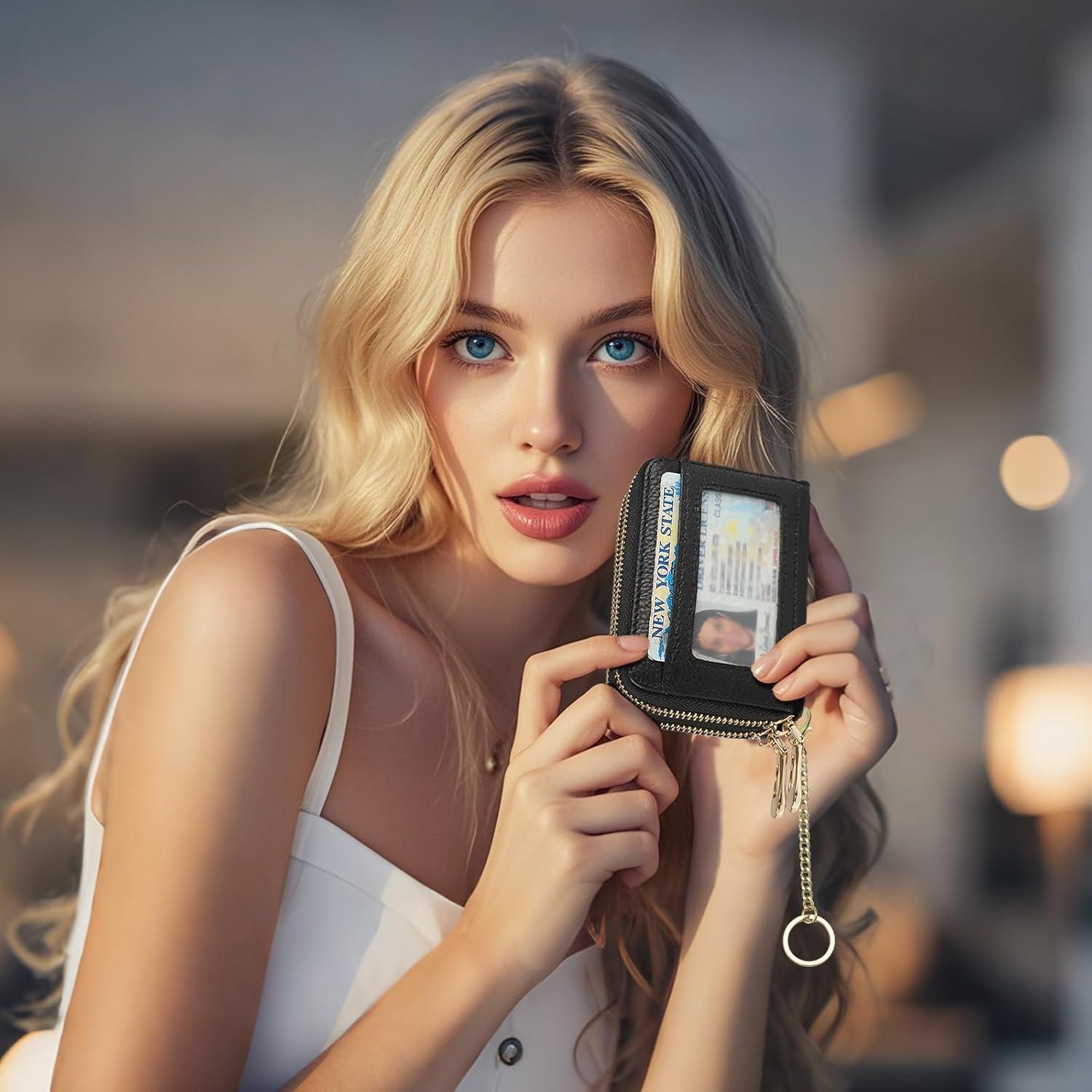 Cartera de Tarjetas RFID imeetu de Cuero Genuino - Negro