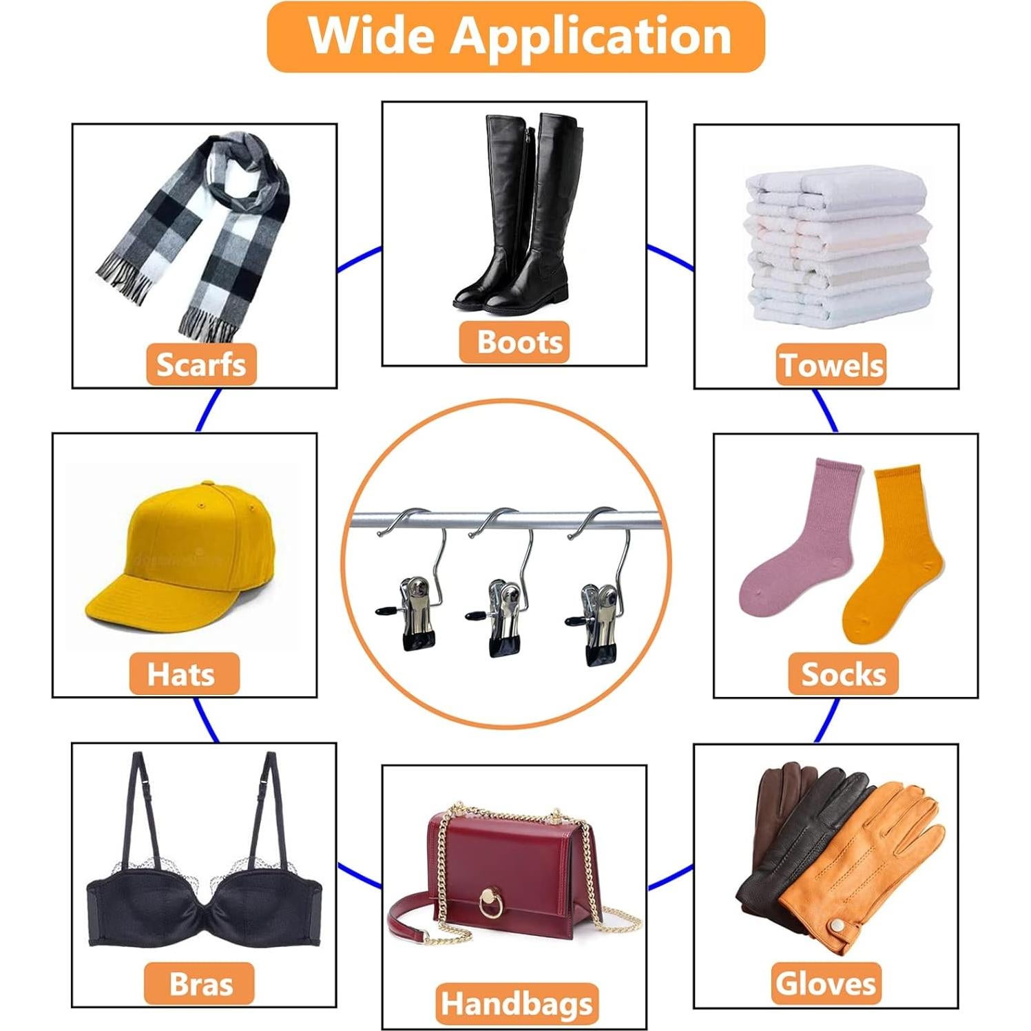 Ganchos para Botas Sylroal - Paquete de 12 Clips de Acero Inoxidable