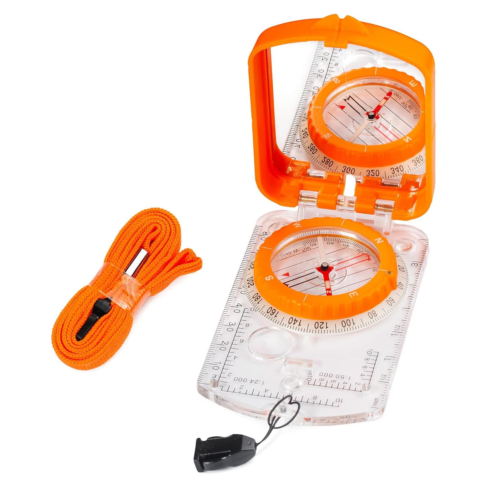 Brújula de Boy Scout TurnOnSport con Espejo y Declinación Ajustable