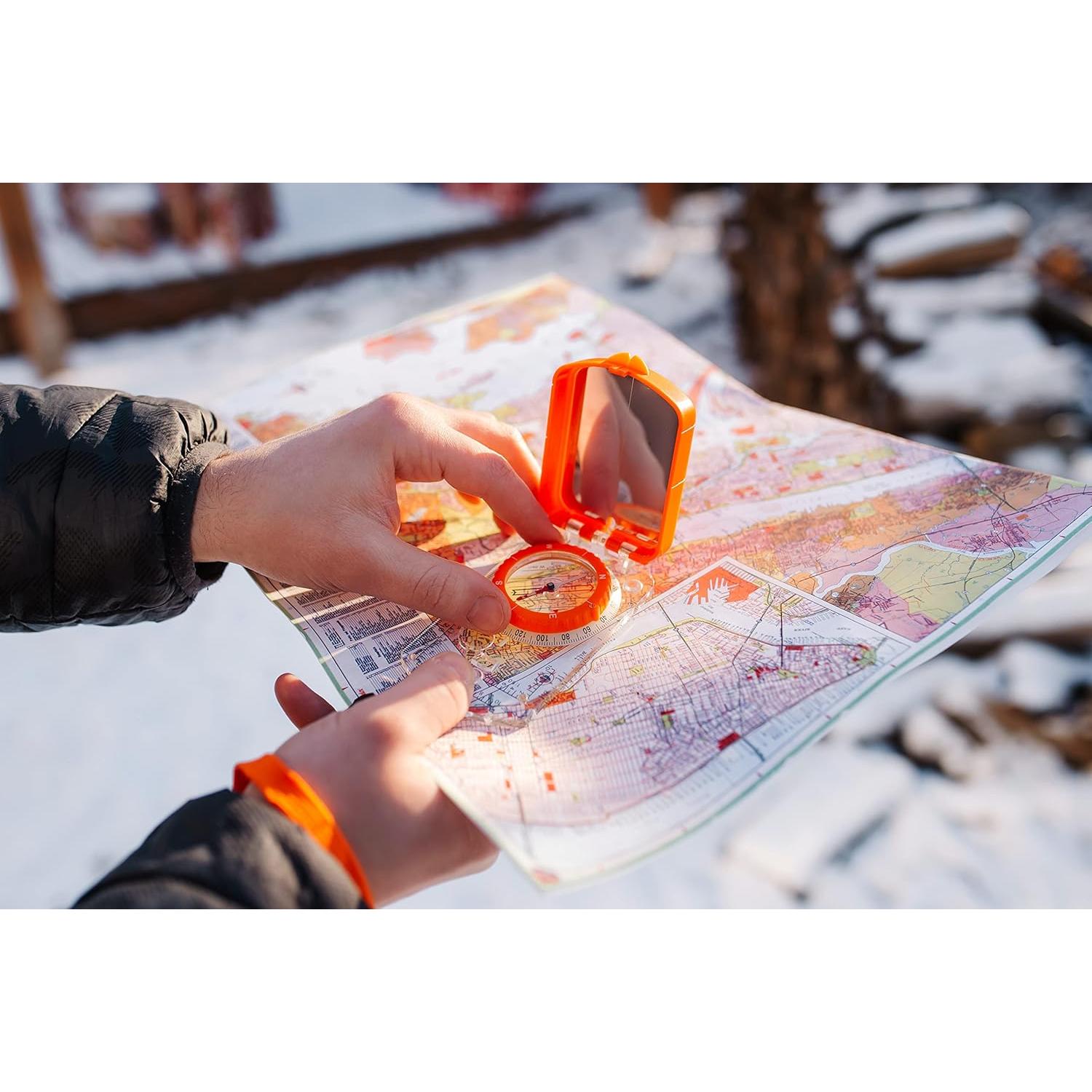 Brújula de Boy Scout TurnOnSport con Espejo y Declinación Ajustable