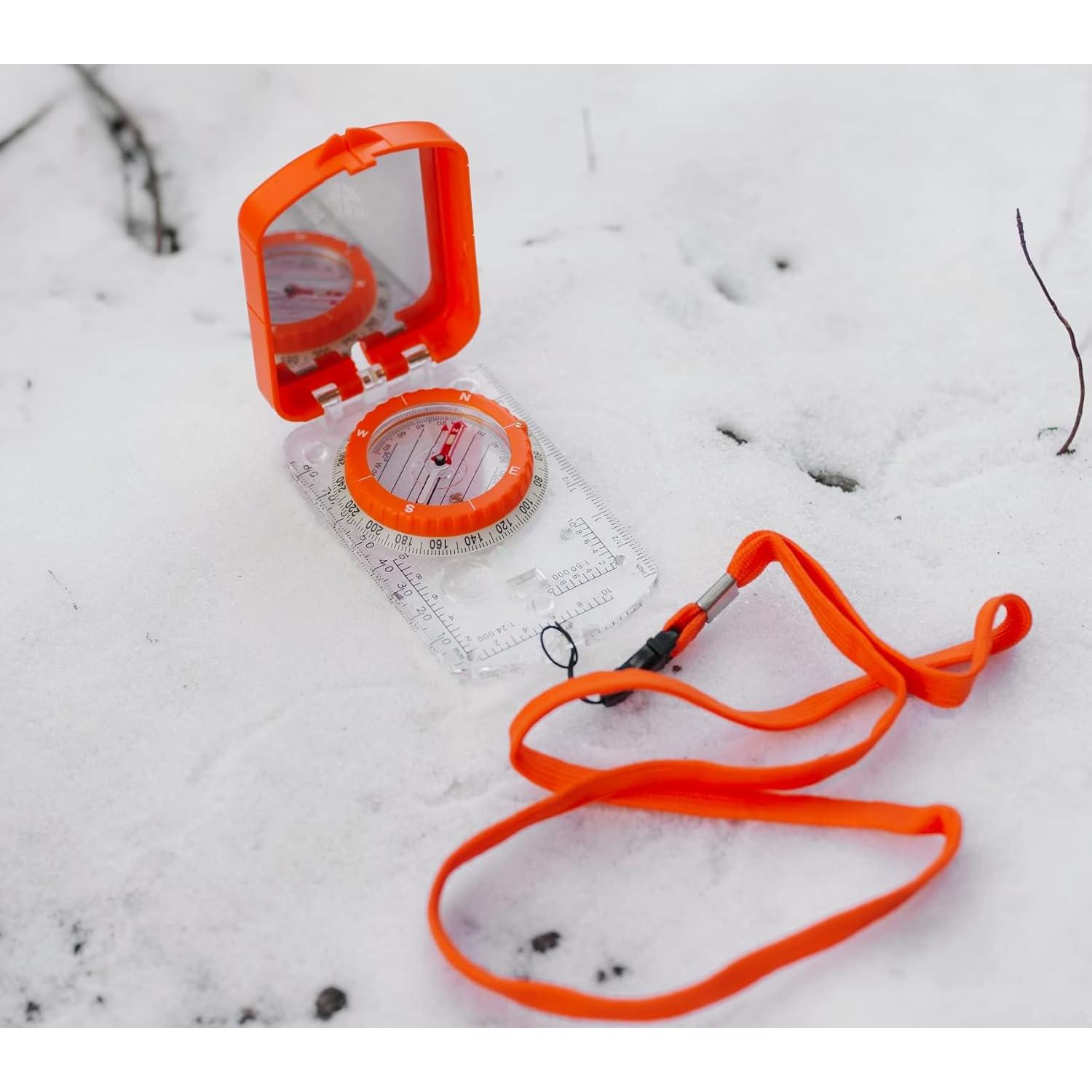 Brújula de Boy Scout TurnOnSport con Espejo y Declinación Ajustable