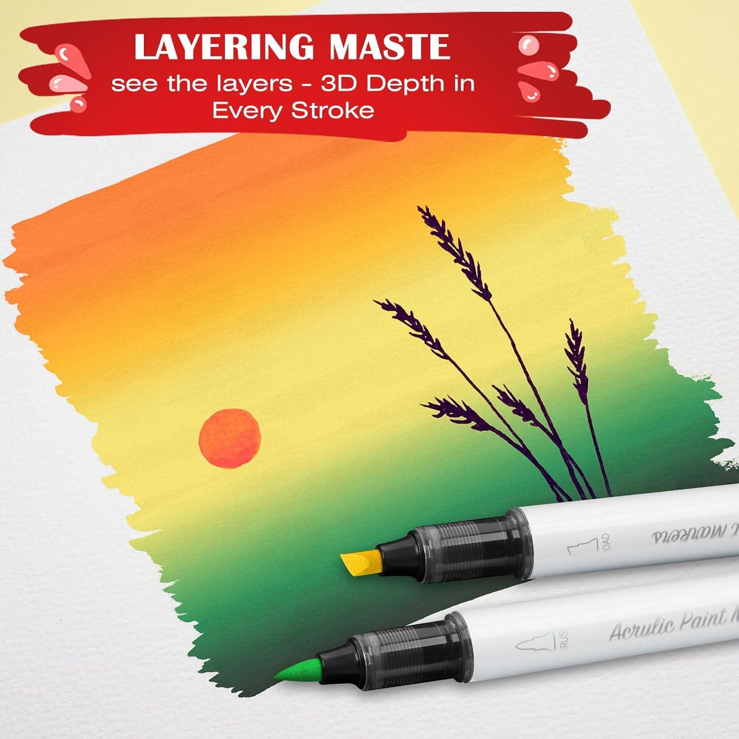 Marcadores Acrílicos SFAIH 12 Colores Doble Punta 0.5-6mm