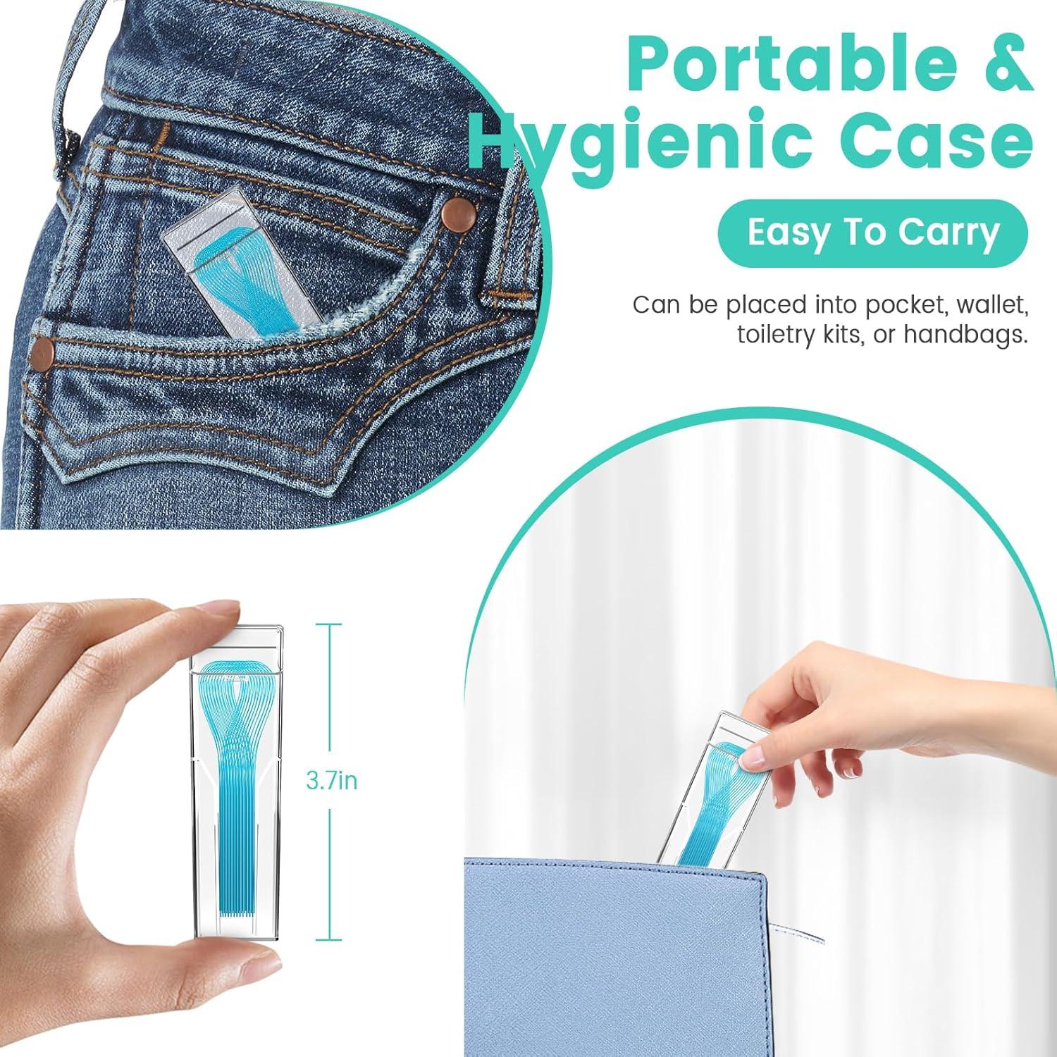 Hilos de Floss Multifuncionales Veexio FT400 con Hilo Dental Cerado Menta