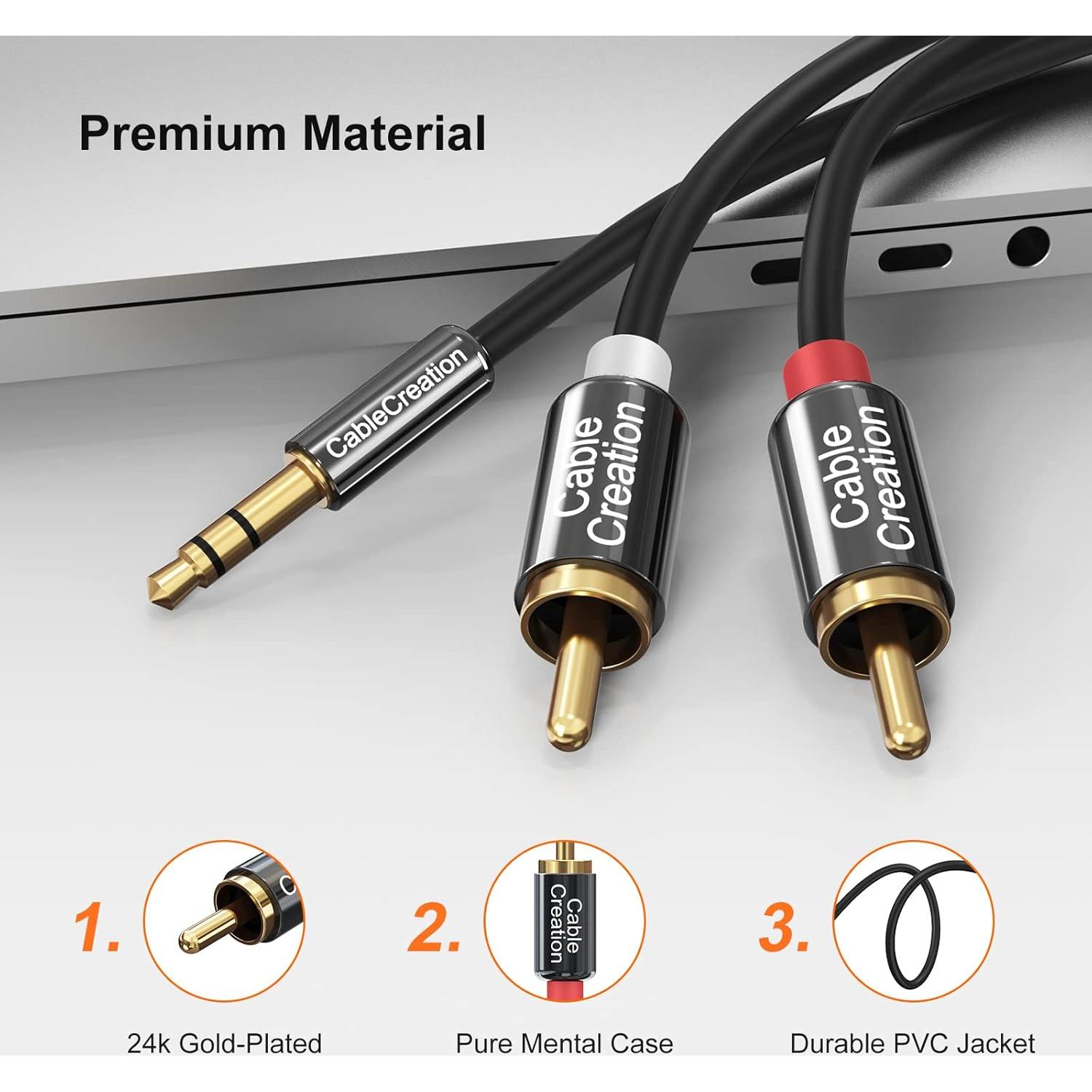 Cable RCA a 3.5mm CableCreation 1.07m Estéreo Y Audio