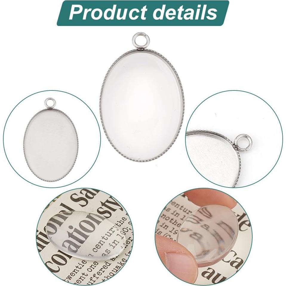 Kit de Bandejas Bezel Ovaladas PH PandaHall 20 Piezas