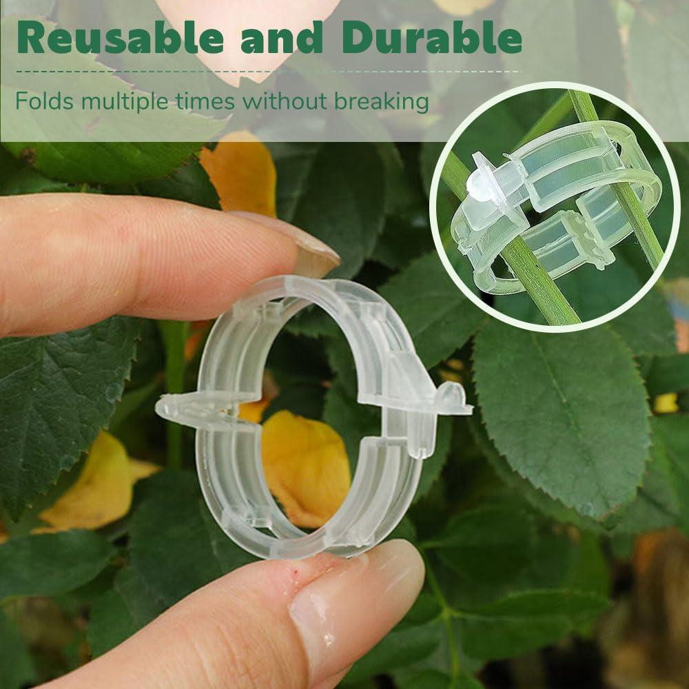 100 Clips de Soporte para Plantas Trepadoras Koujut Blanco