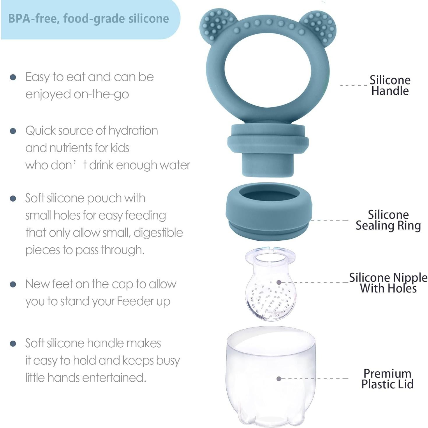 Bandeja de Congelación de Comida para Bebés BIGSPINACH - Silicona Azul